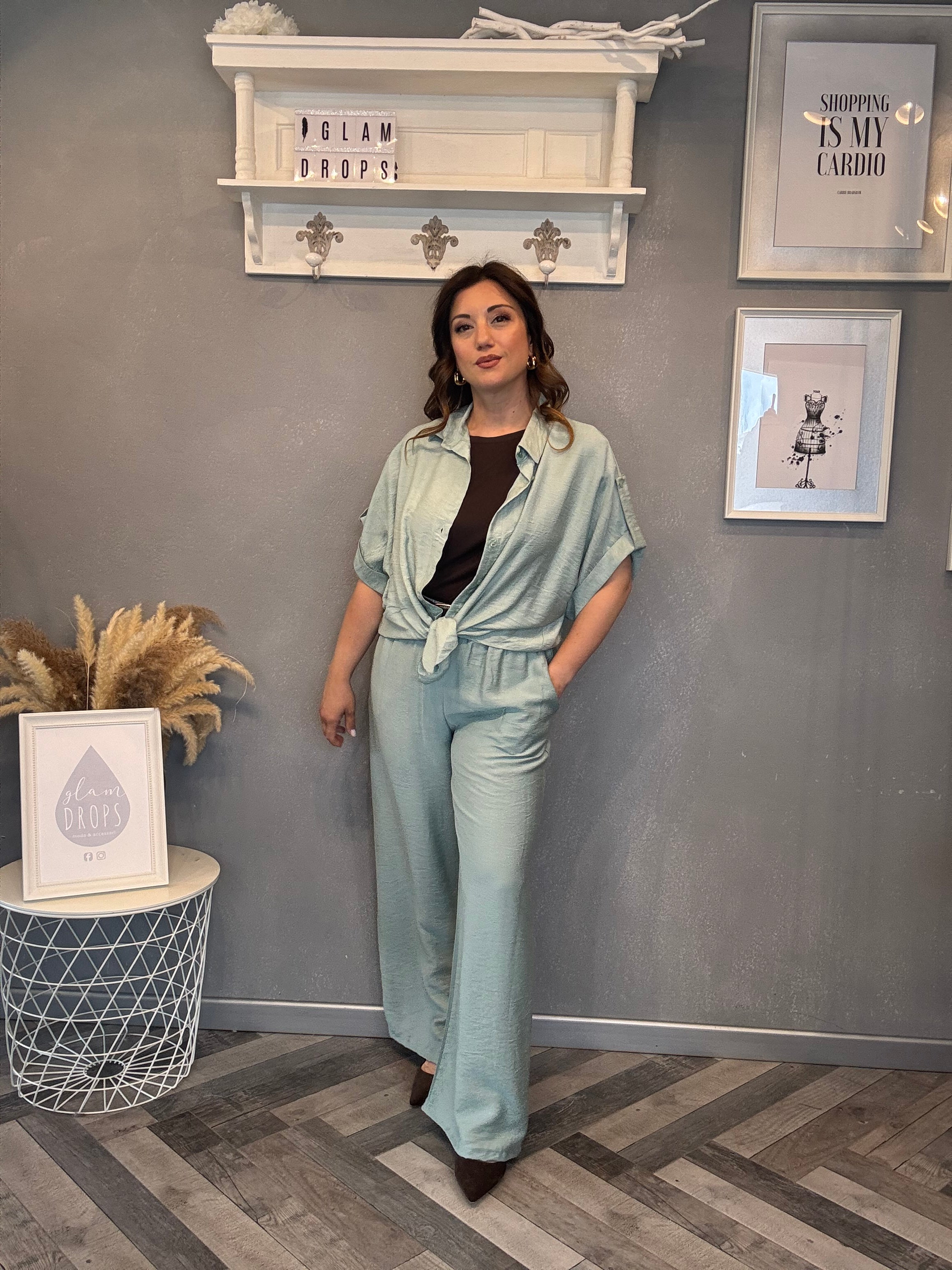 Pantalone Nuance Verde Acqua