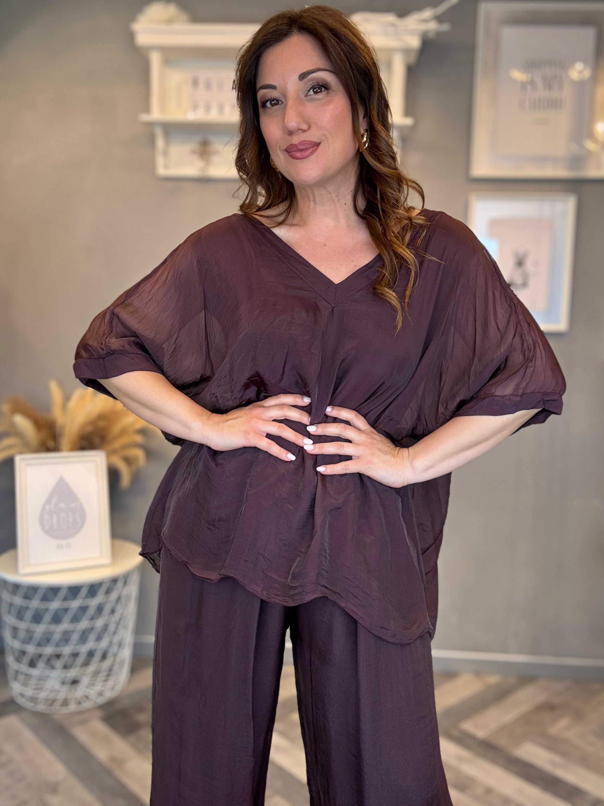 Coordinato satin vinaccia