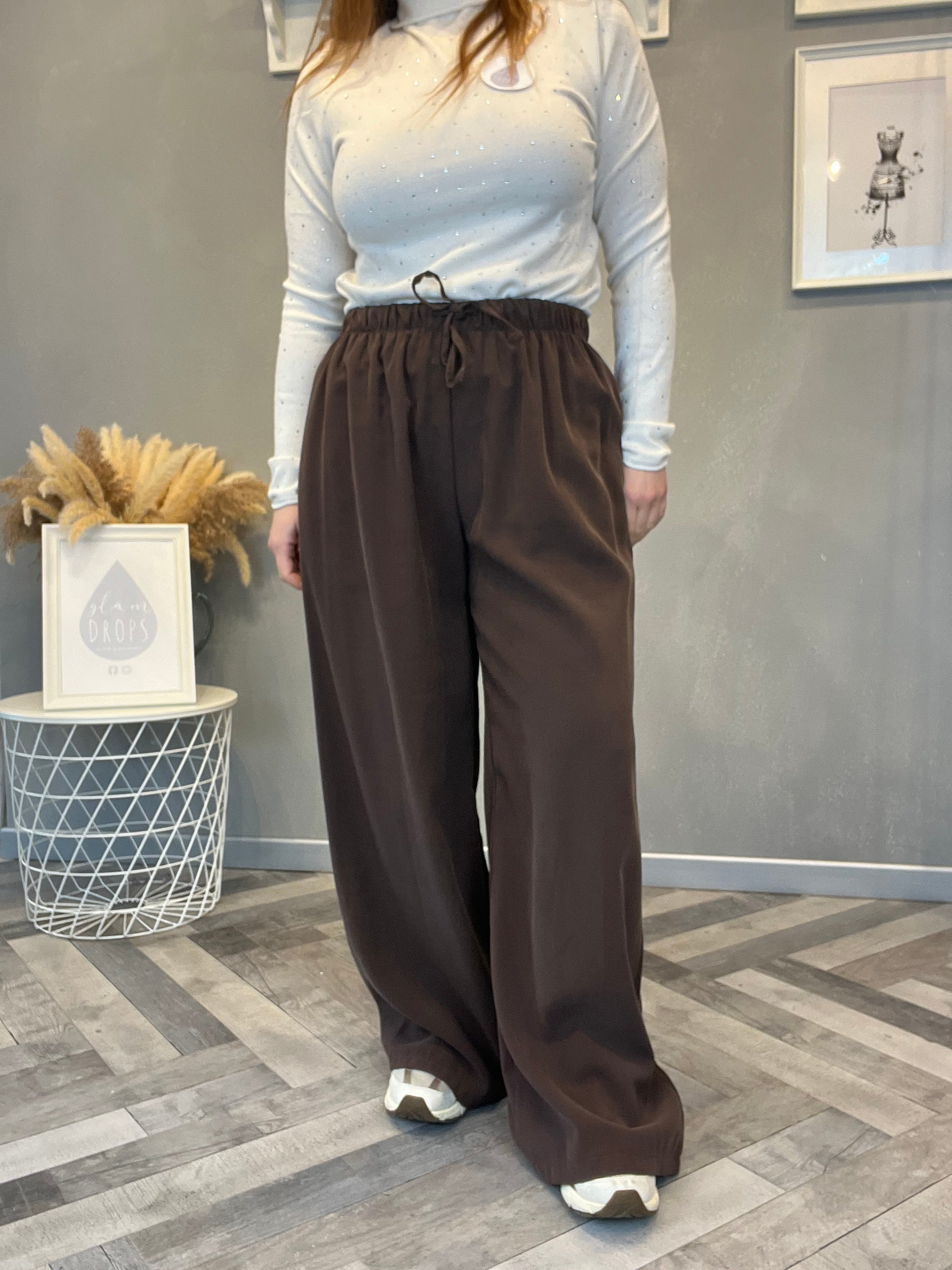 Pantalone fluido cioccolato