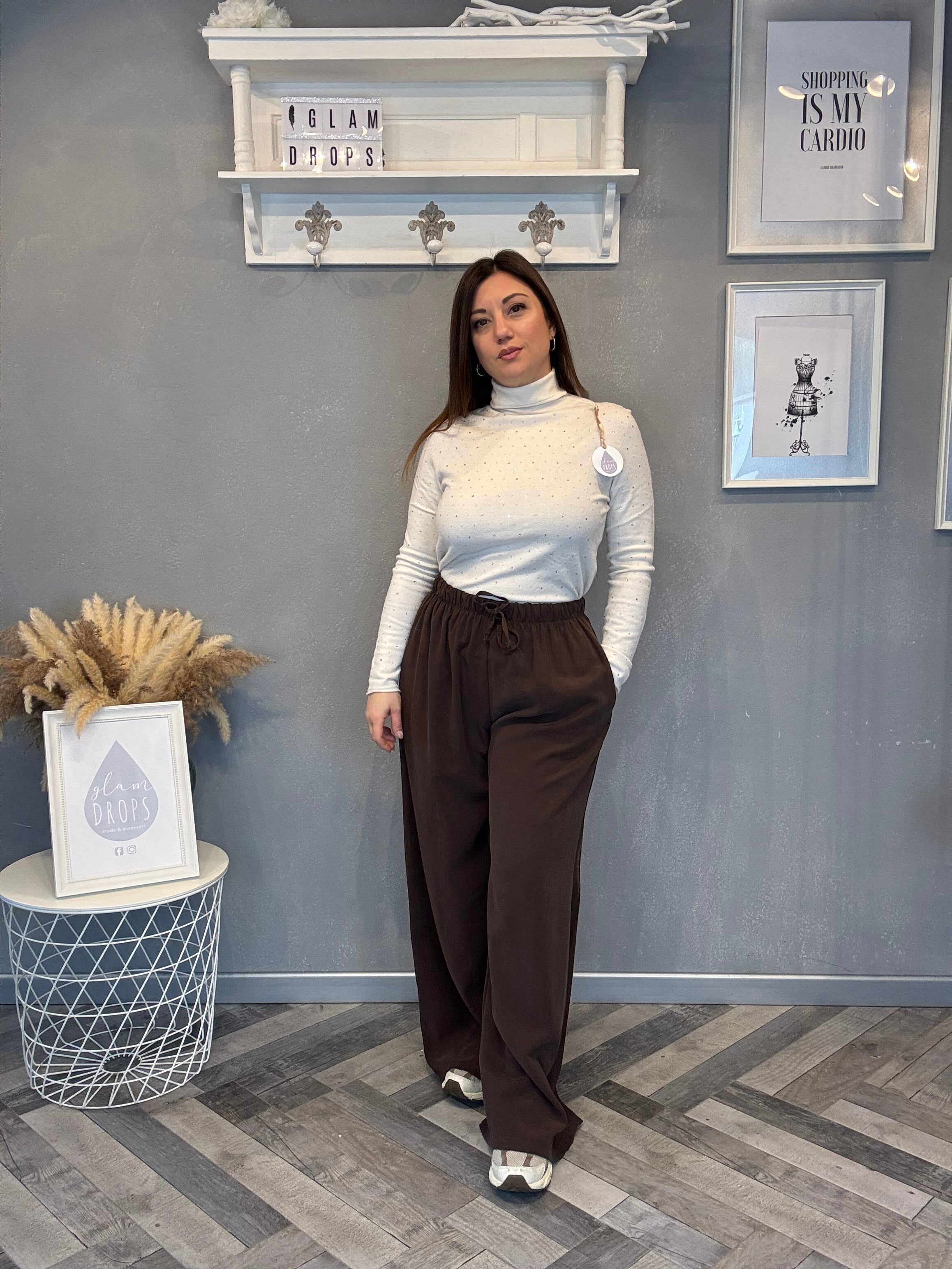 Lupetto con strass panna