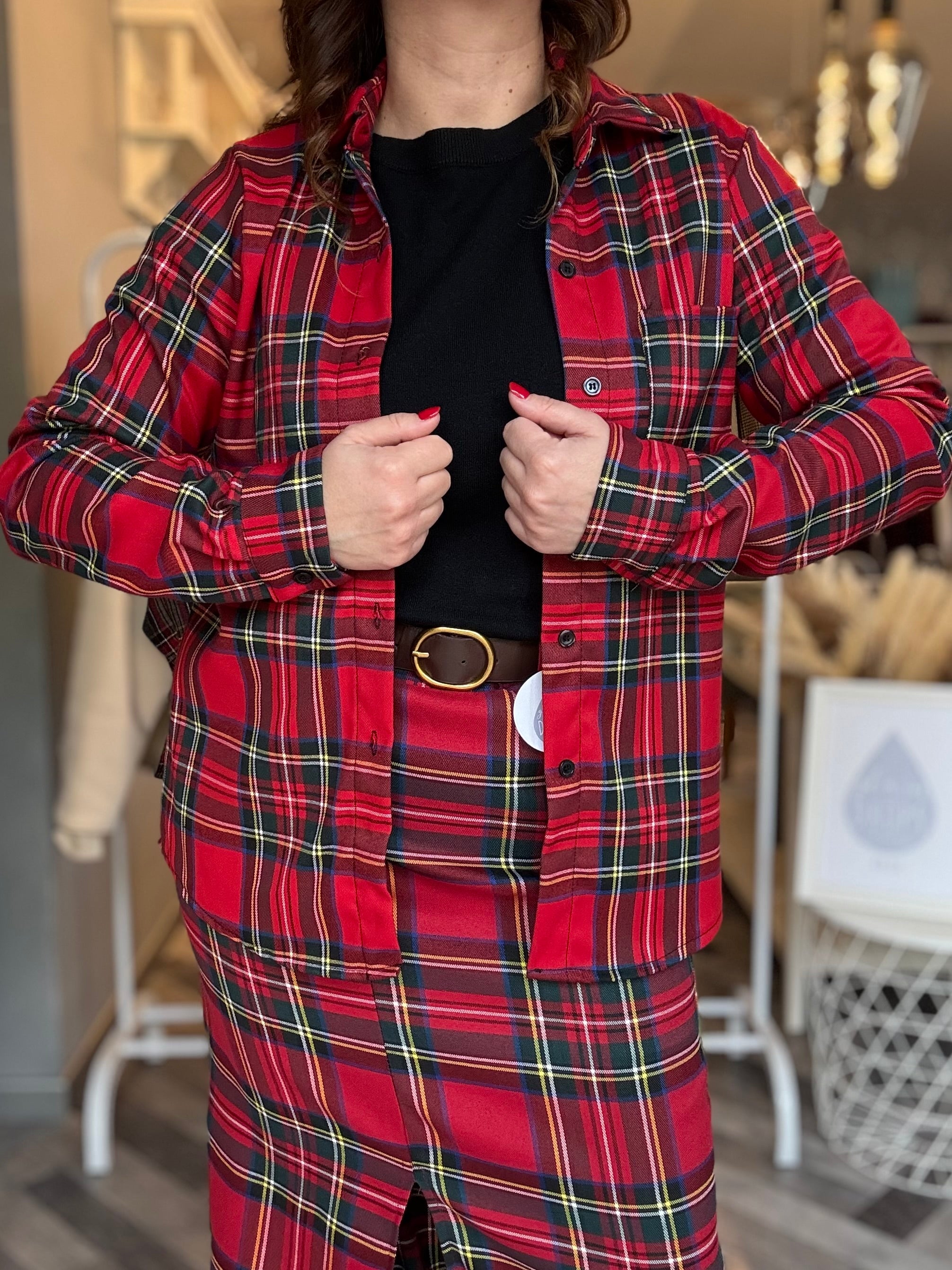 Camicia tartan scozzese rosso