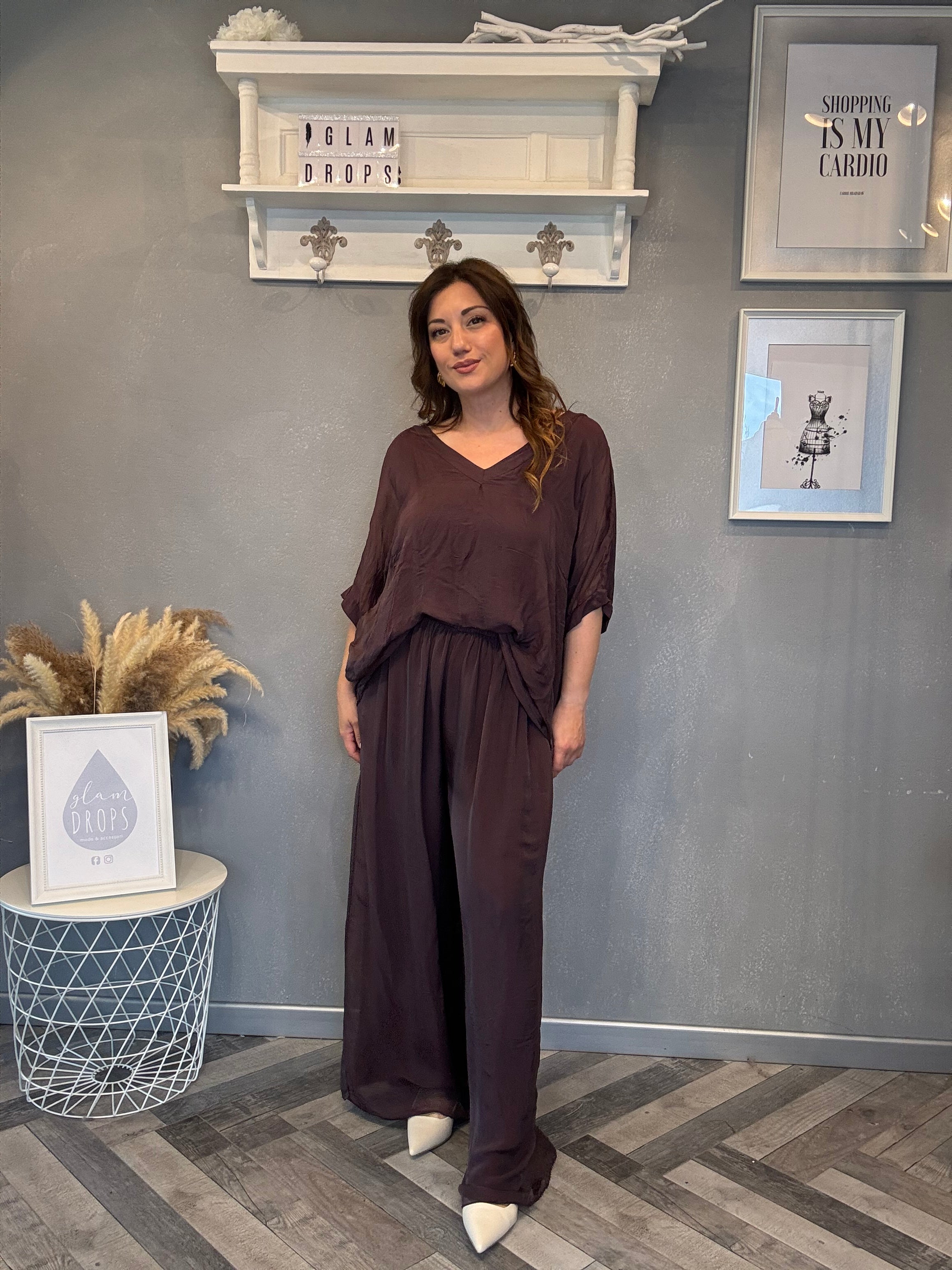 Coordinato satin vinaccia