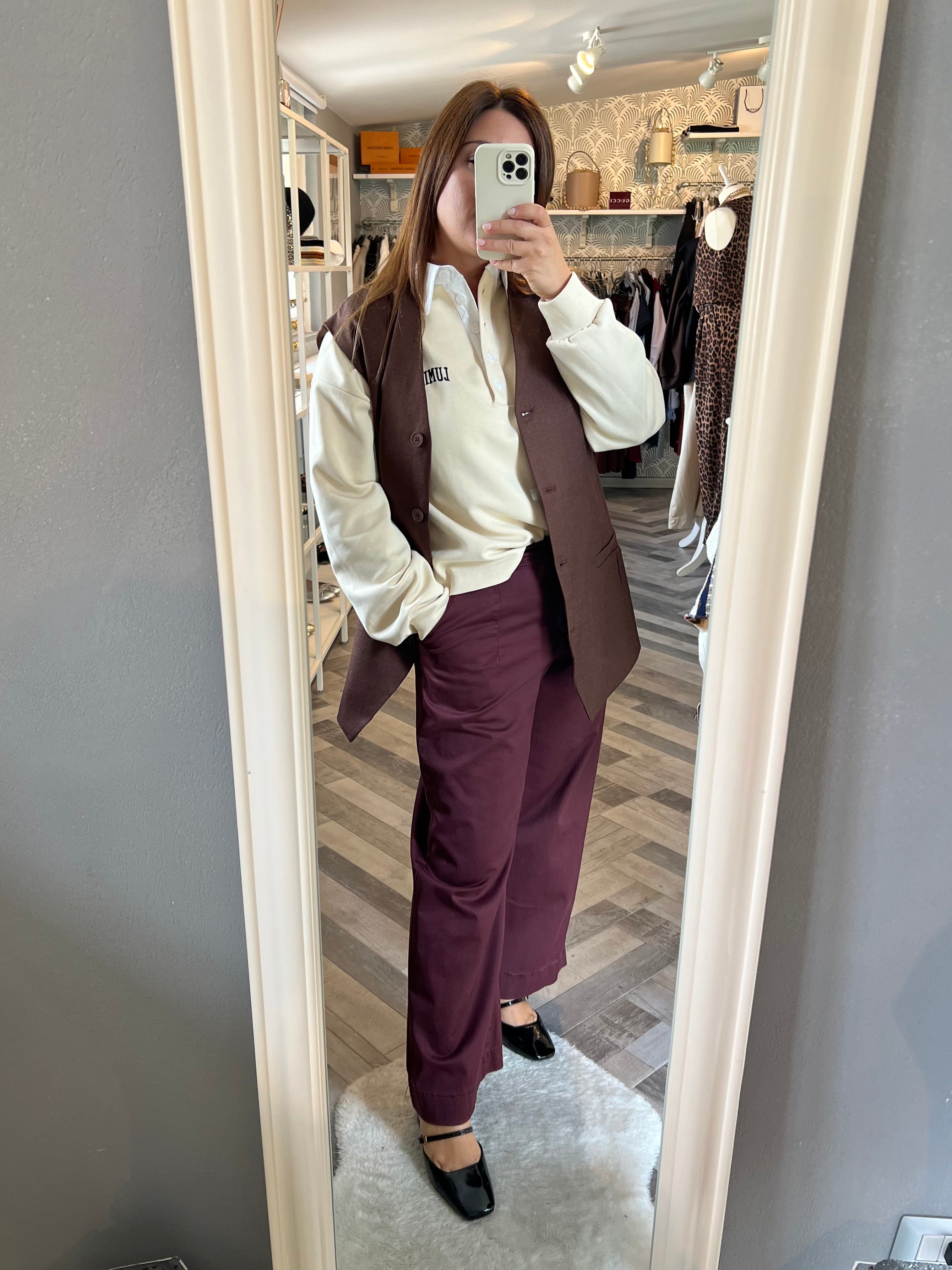 Pantalone palazzo con fusciacca leopardata