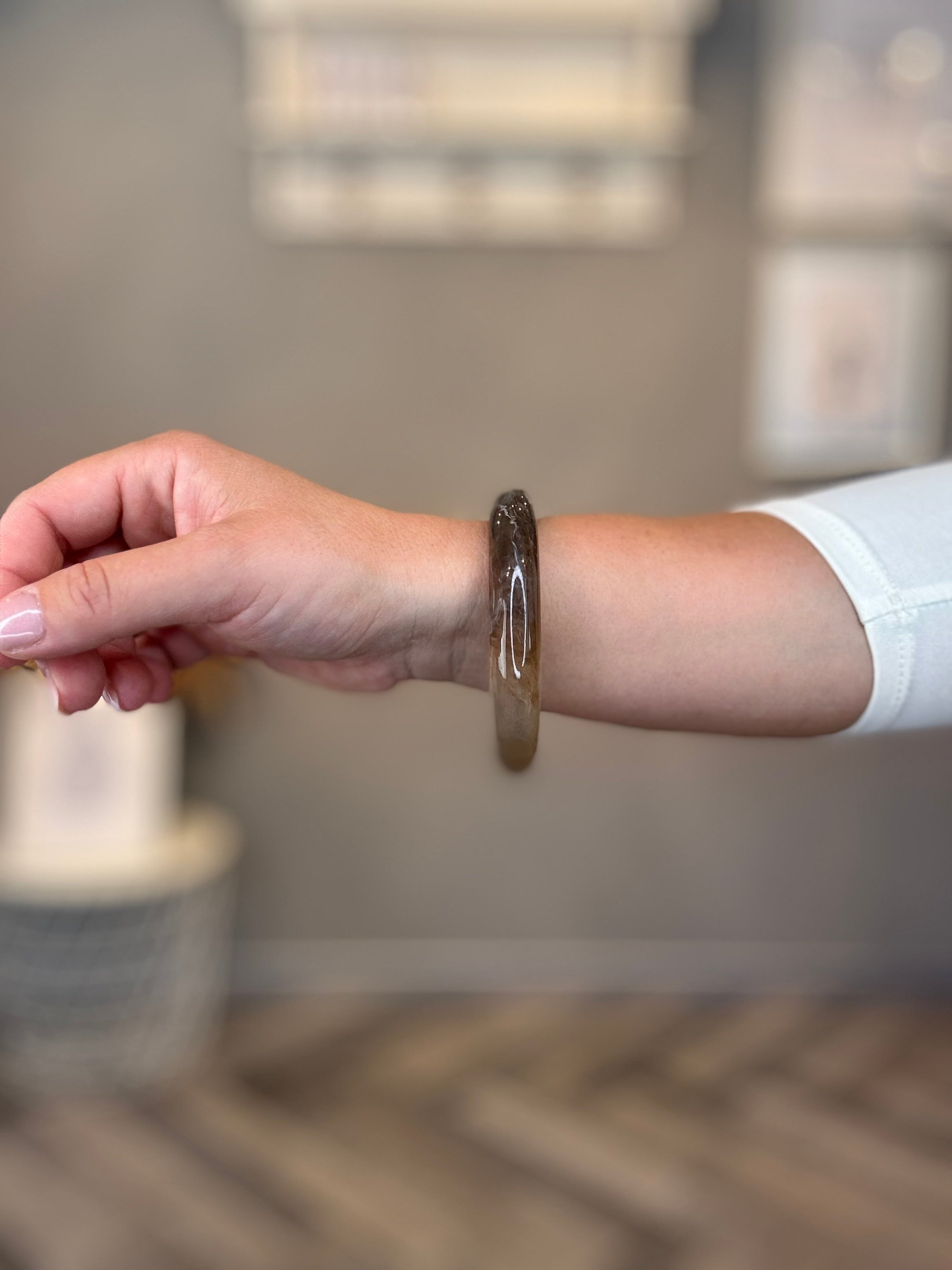 Bracciale resina marmorizzata caffè