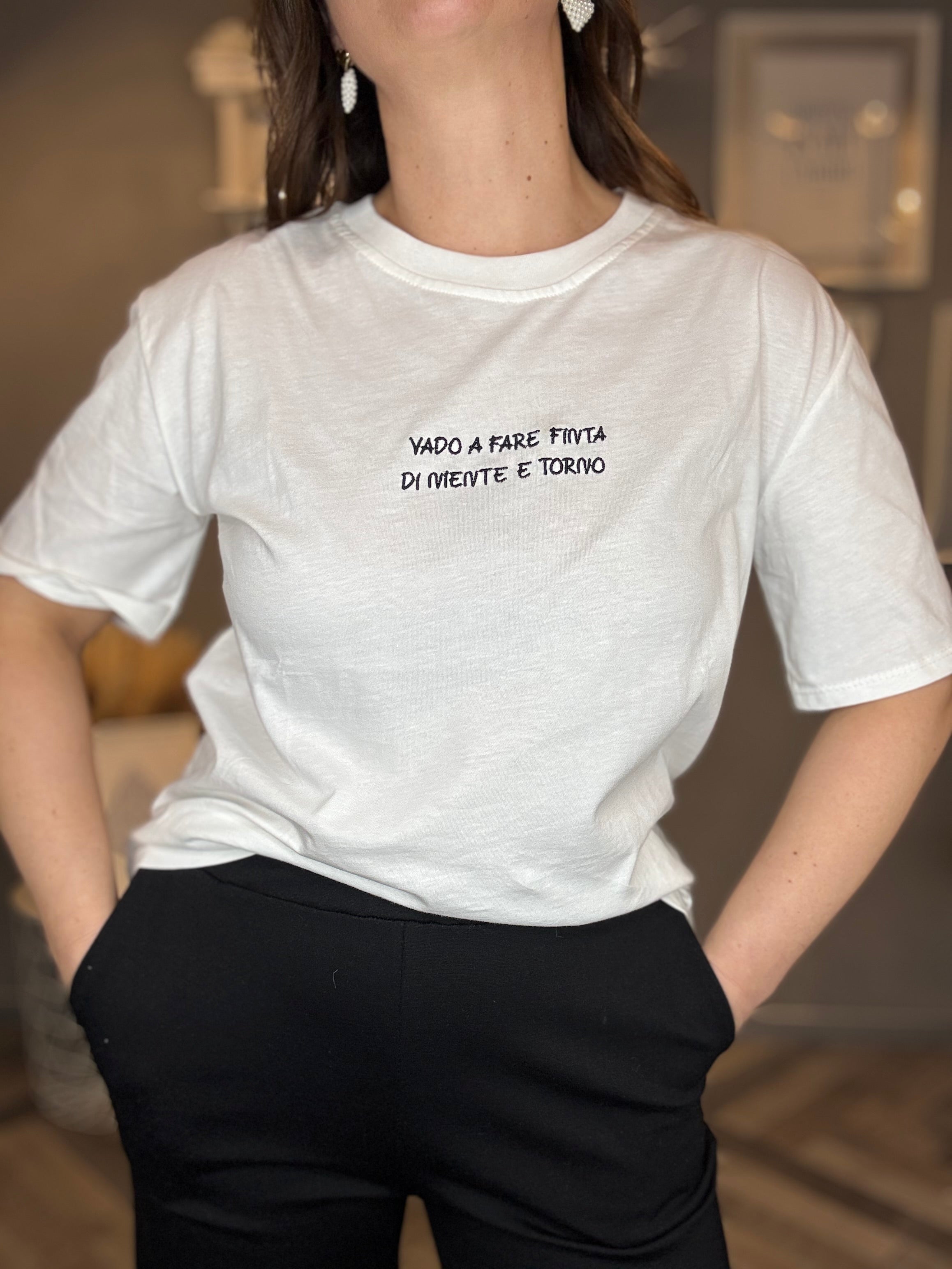 T-shirt Vado a fare finta nero