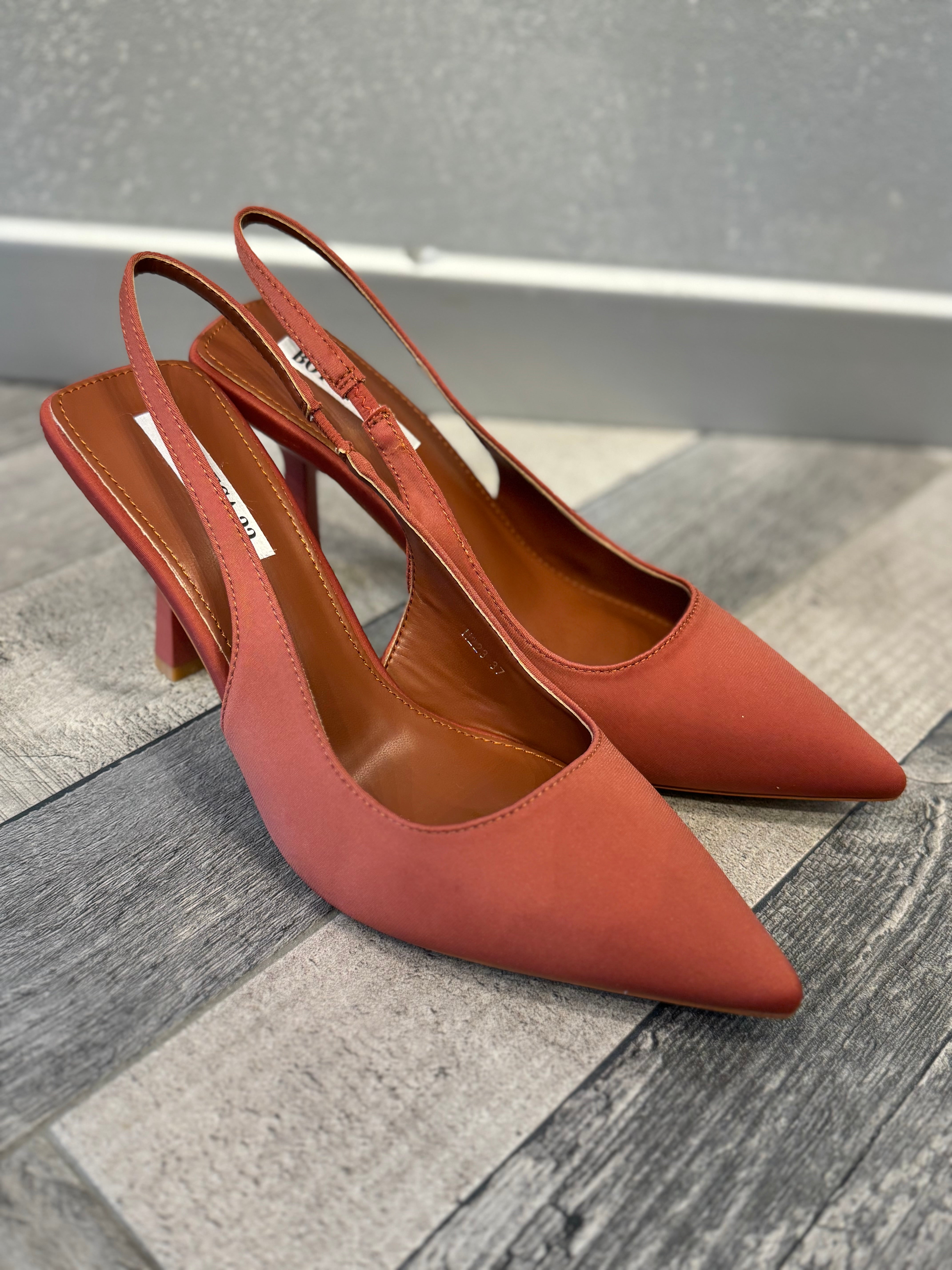 Slingback in lycra blush