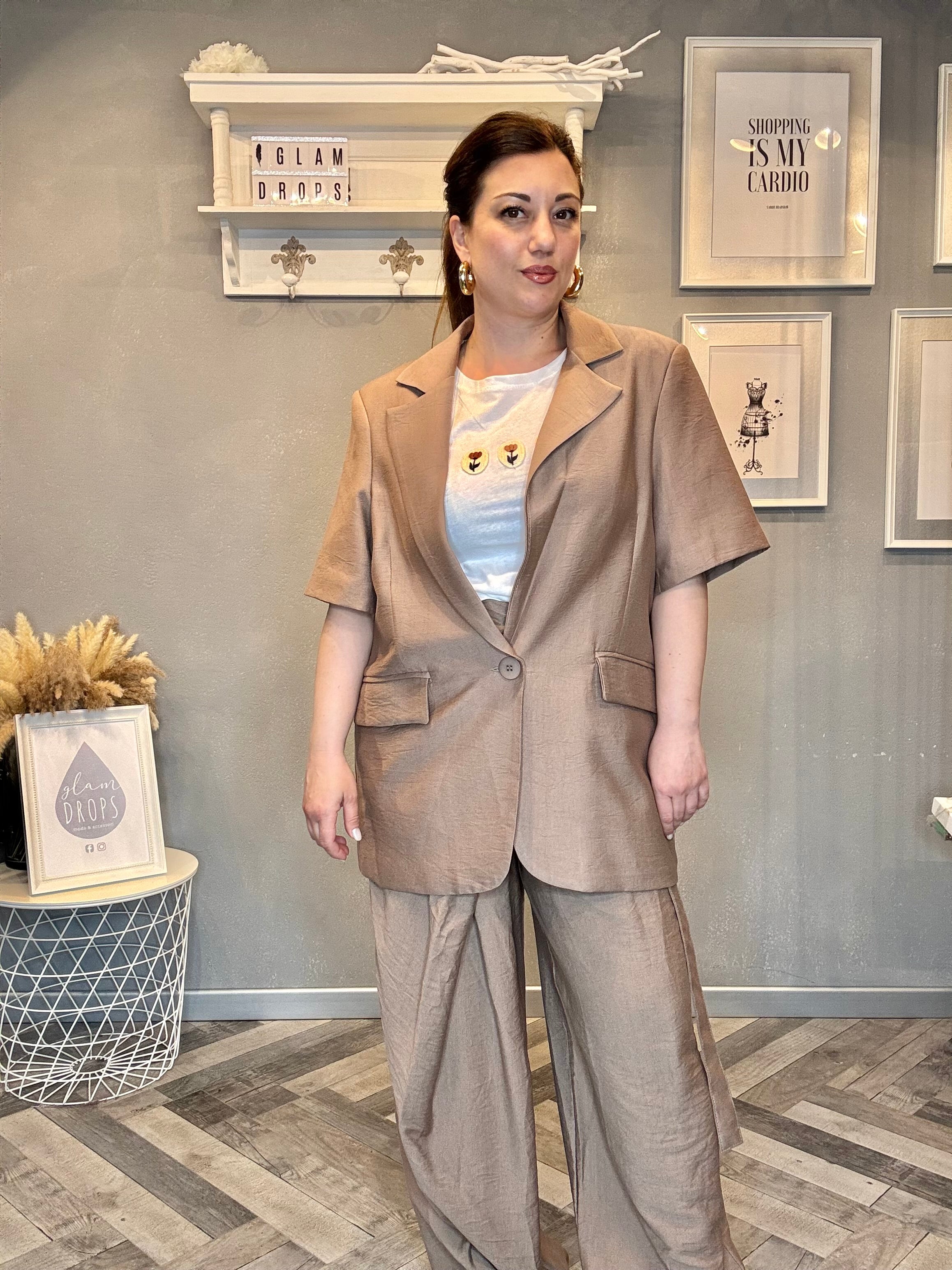 Lumina giacca a maniche corte mocha mousse