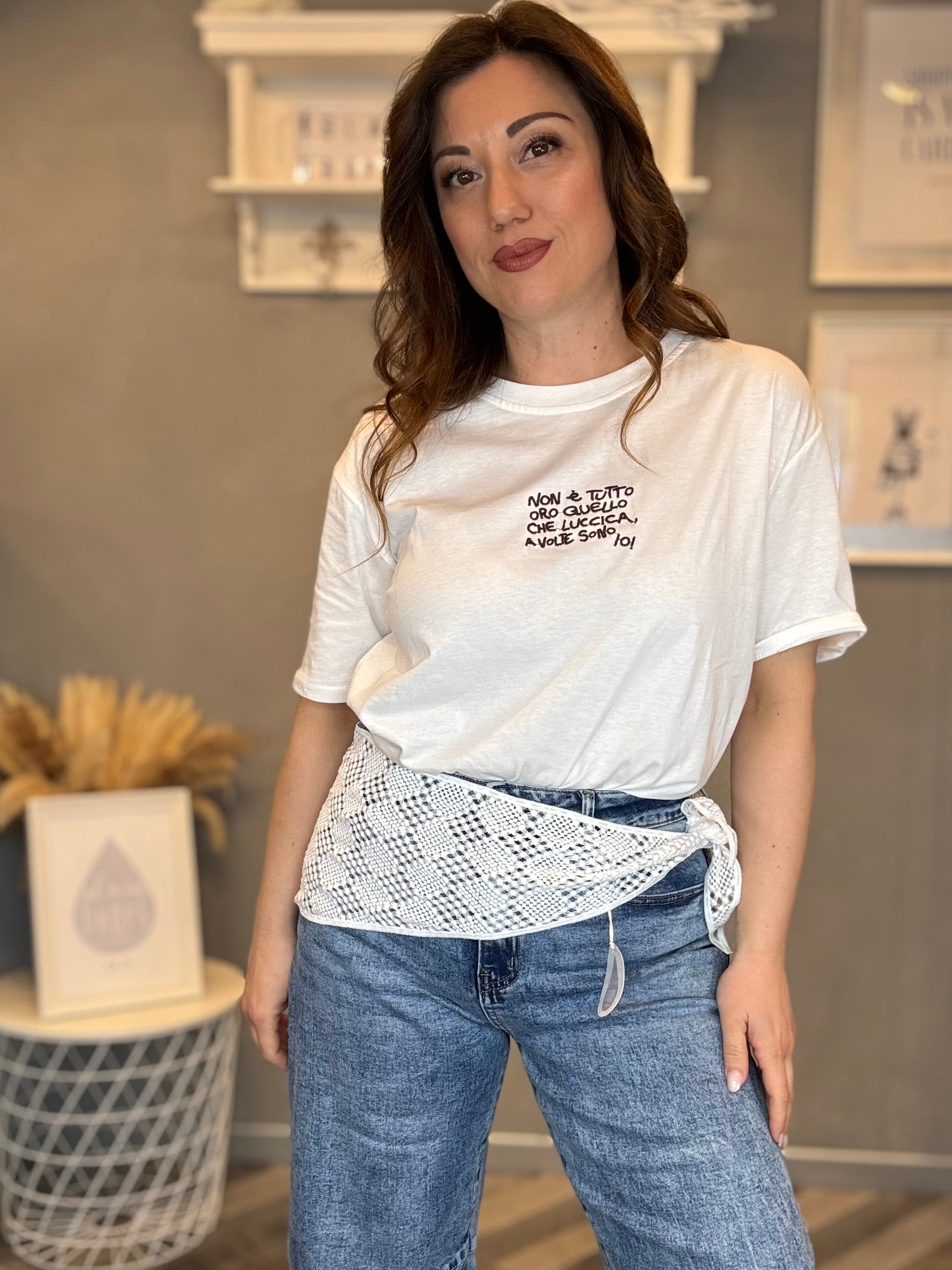 Foulard triangolare in pizzo rombi