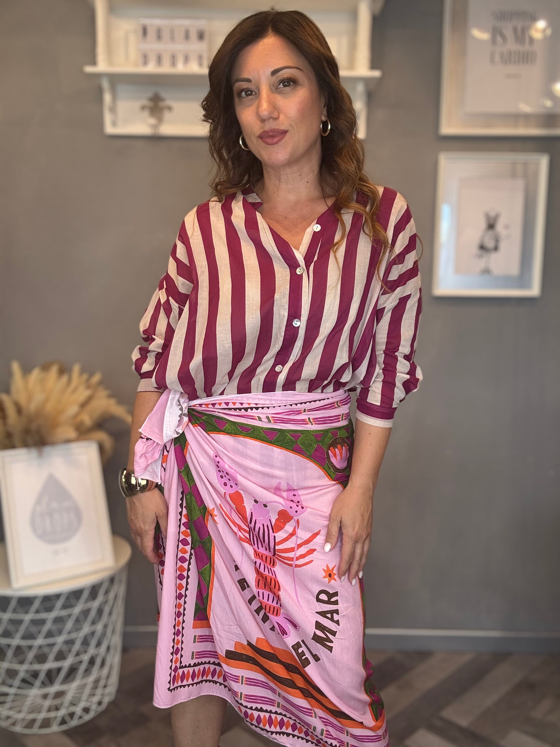 Gonna pareo Isla Bonita midi reina rosa
