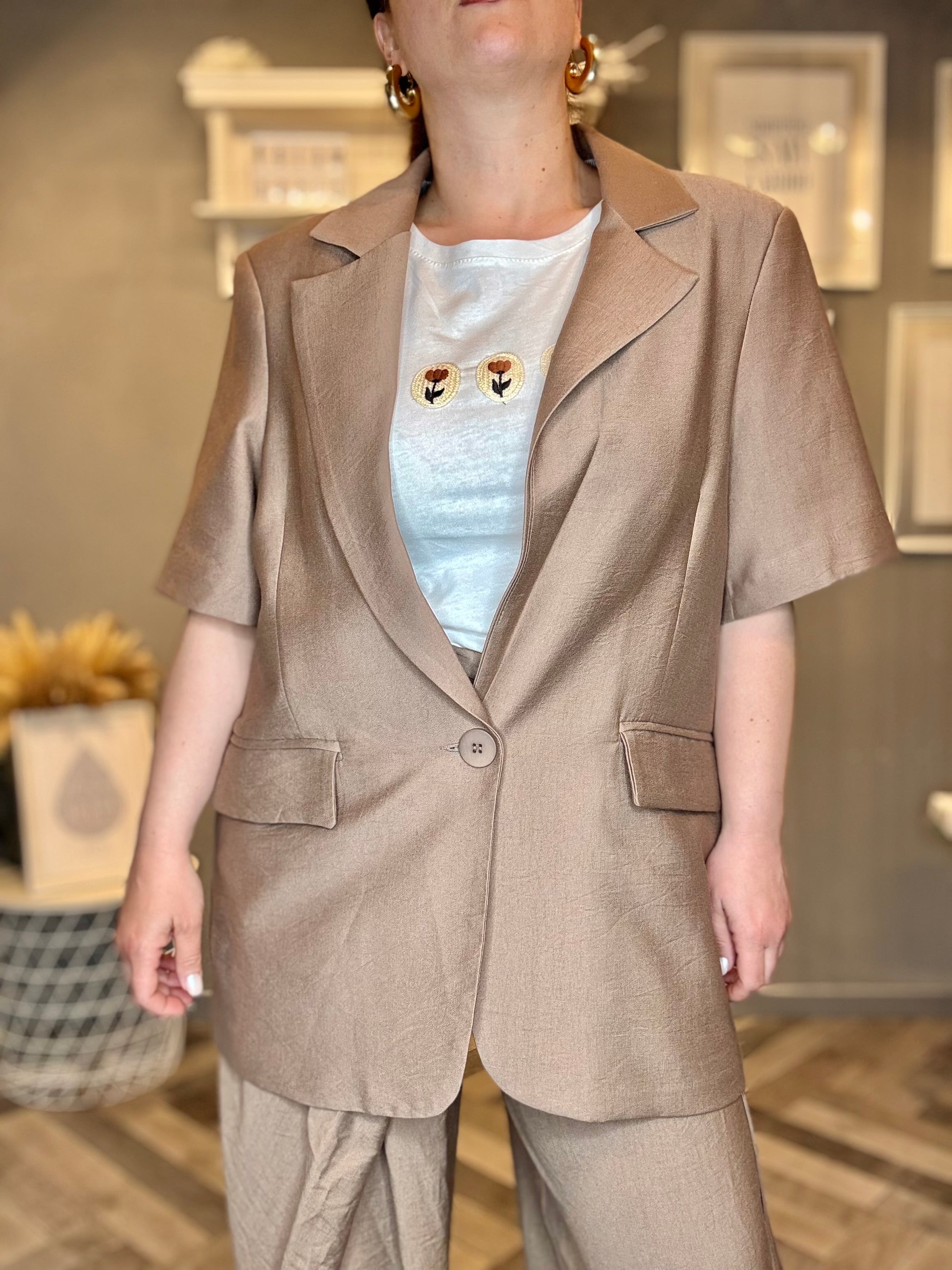 Lumina giacca a maniche corte mocha mousse
