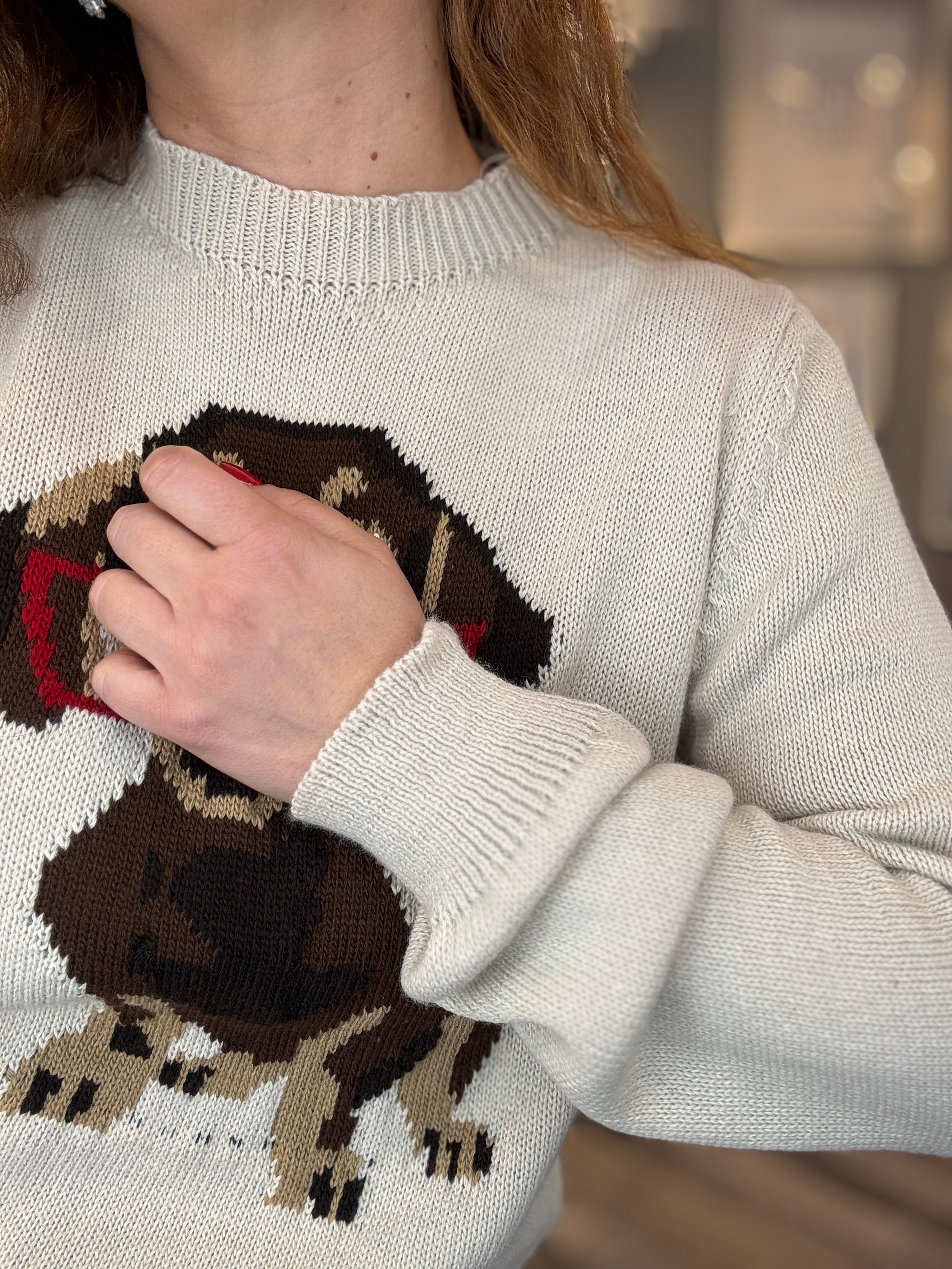 Maglioncino bassotto panna