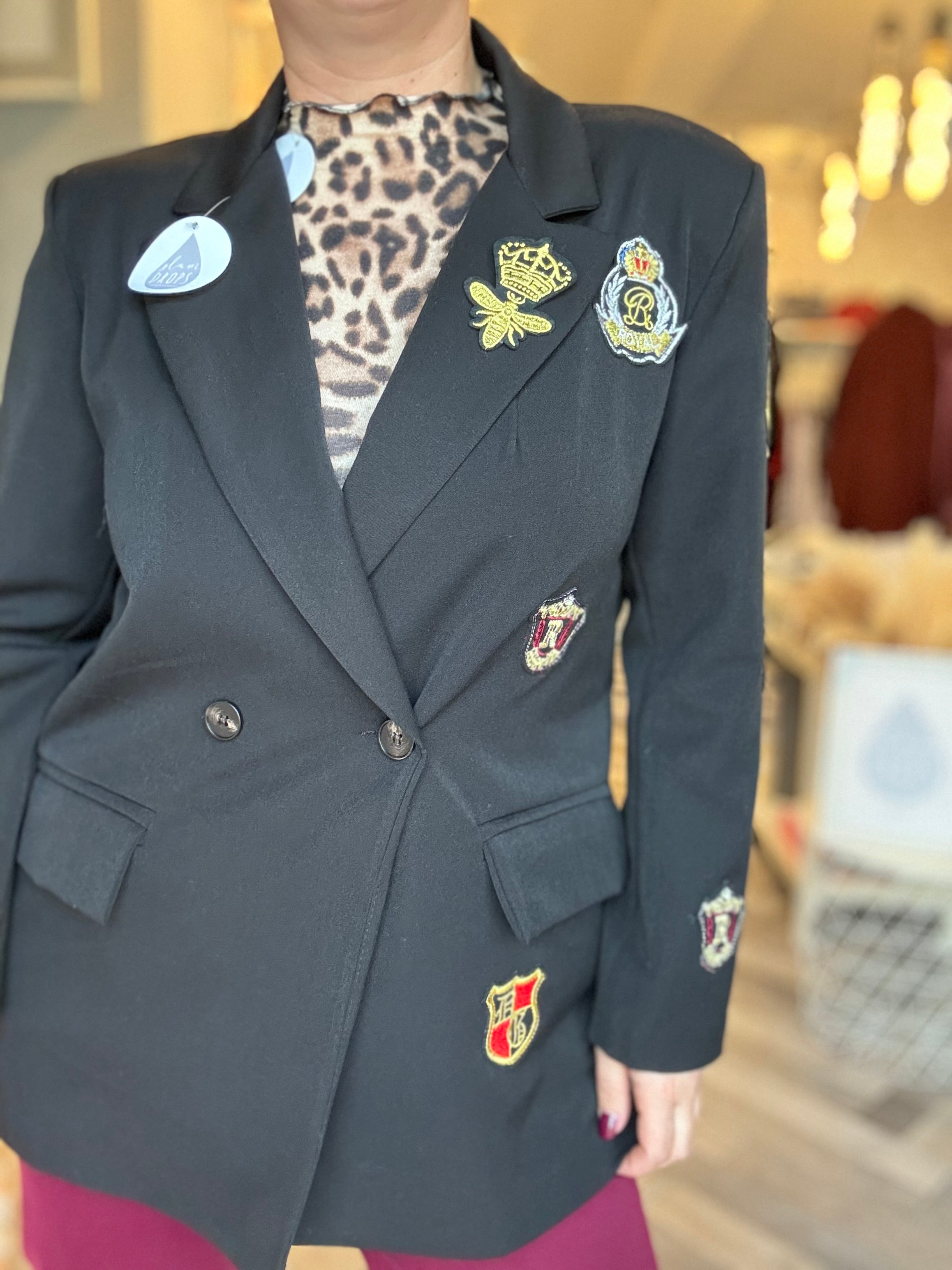 Blazer nero patch stemmi