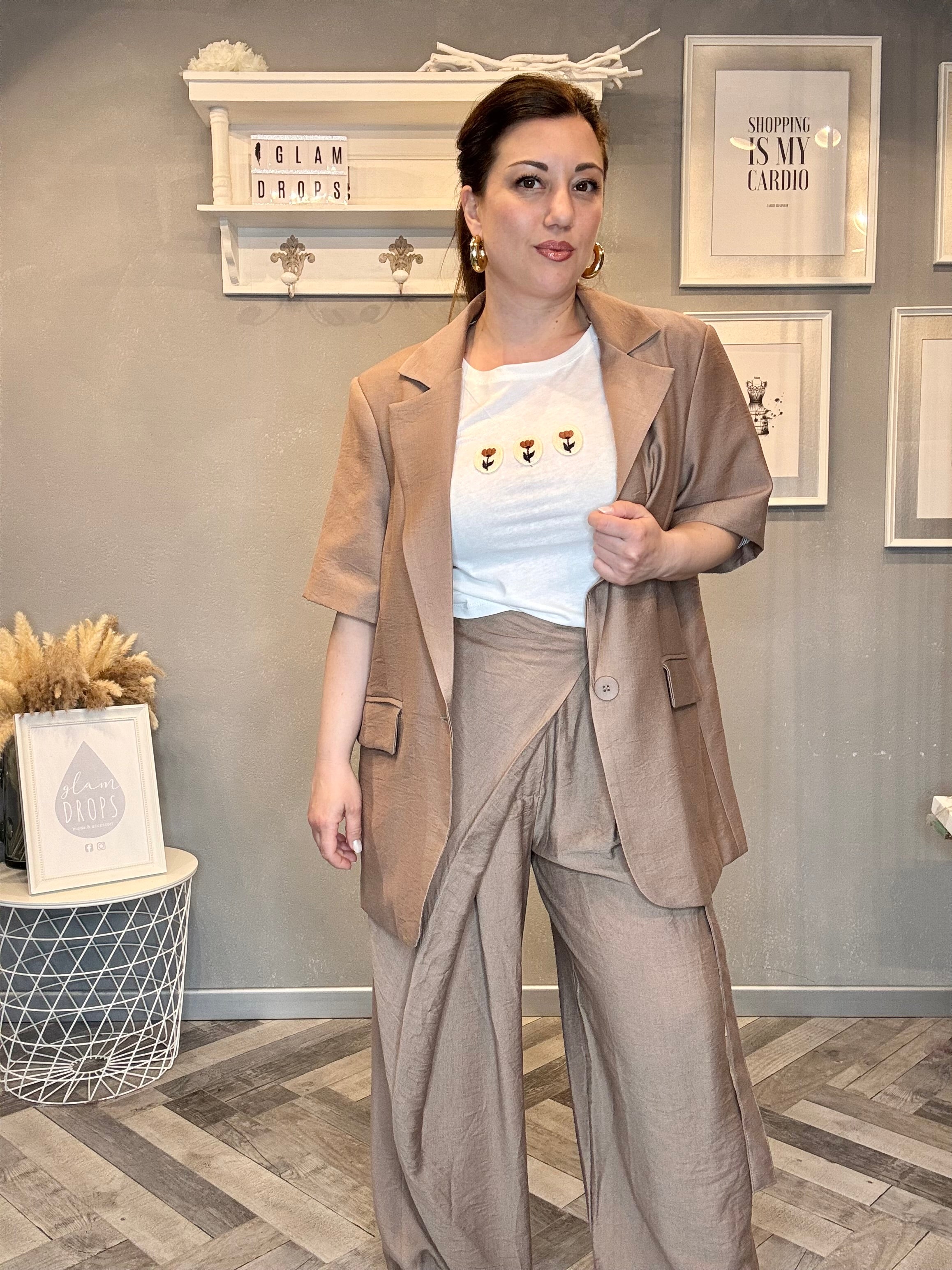 Lumina giacca a maniche corte mocha mousse