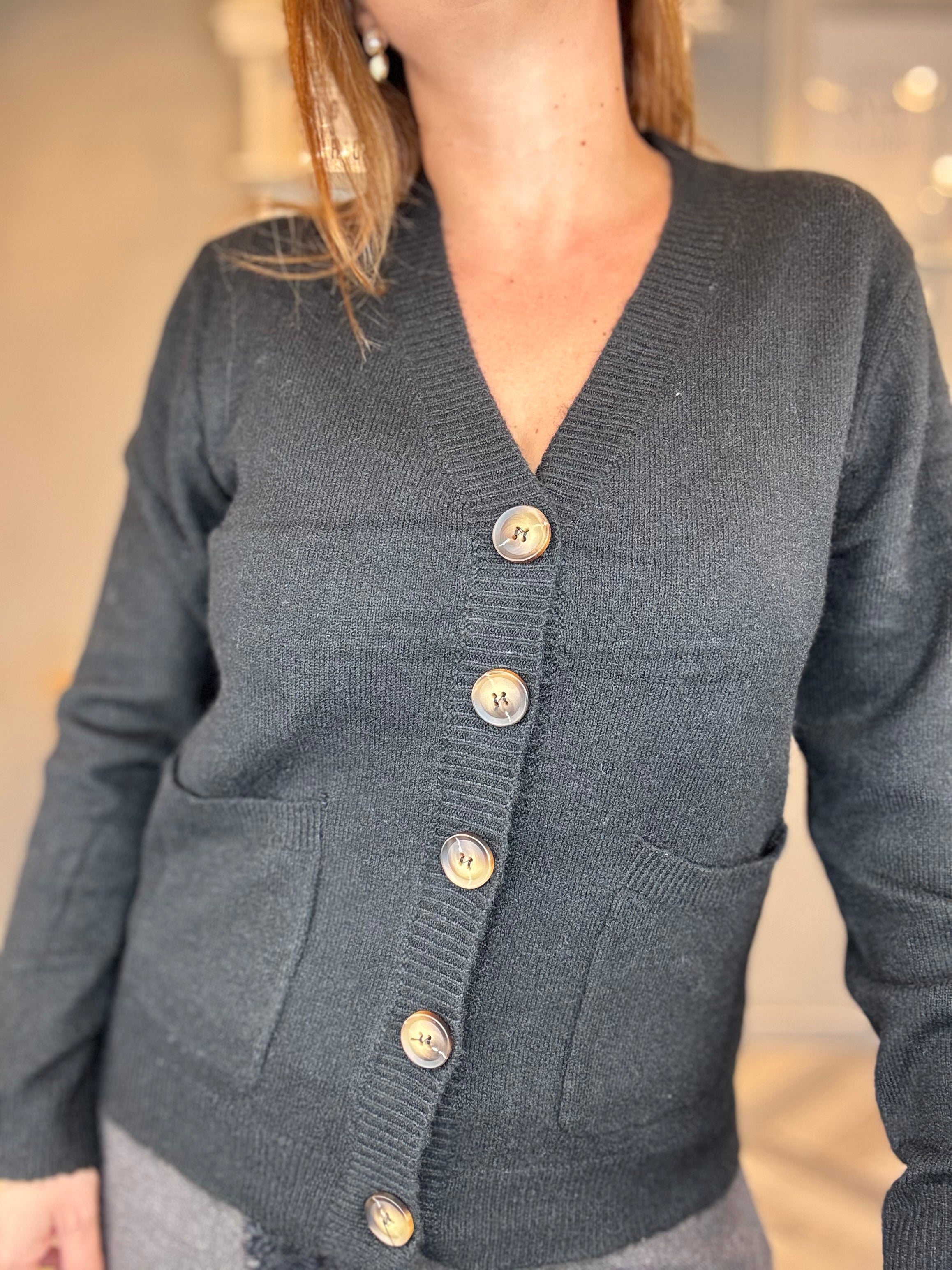 Cardigan basic nero