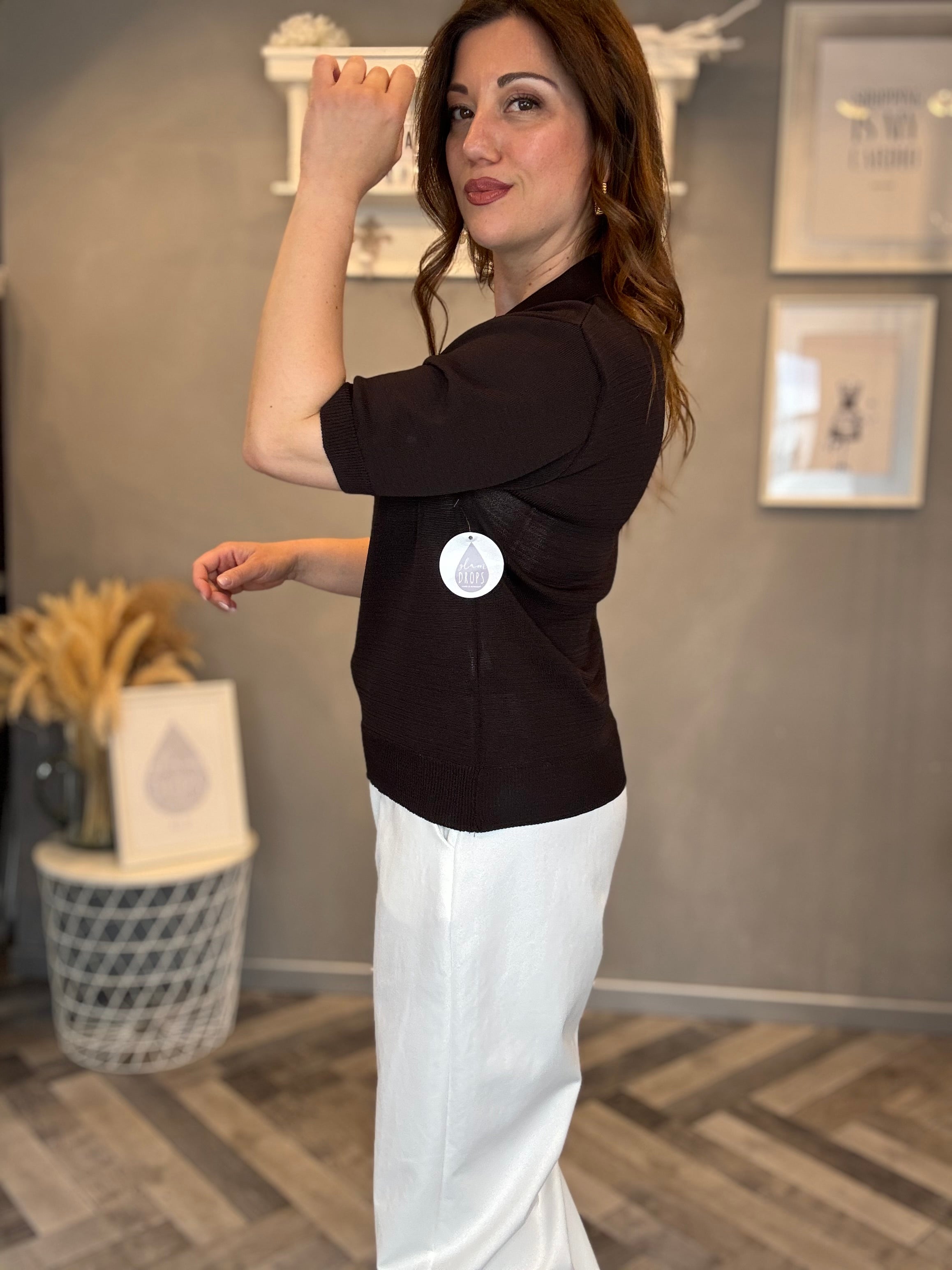 Polo in maglia soft moro