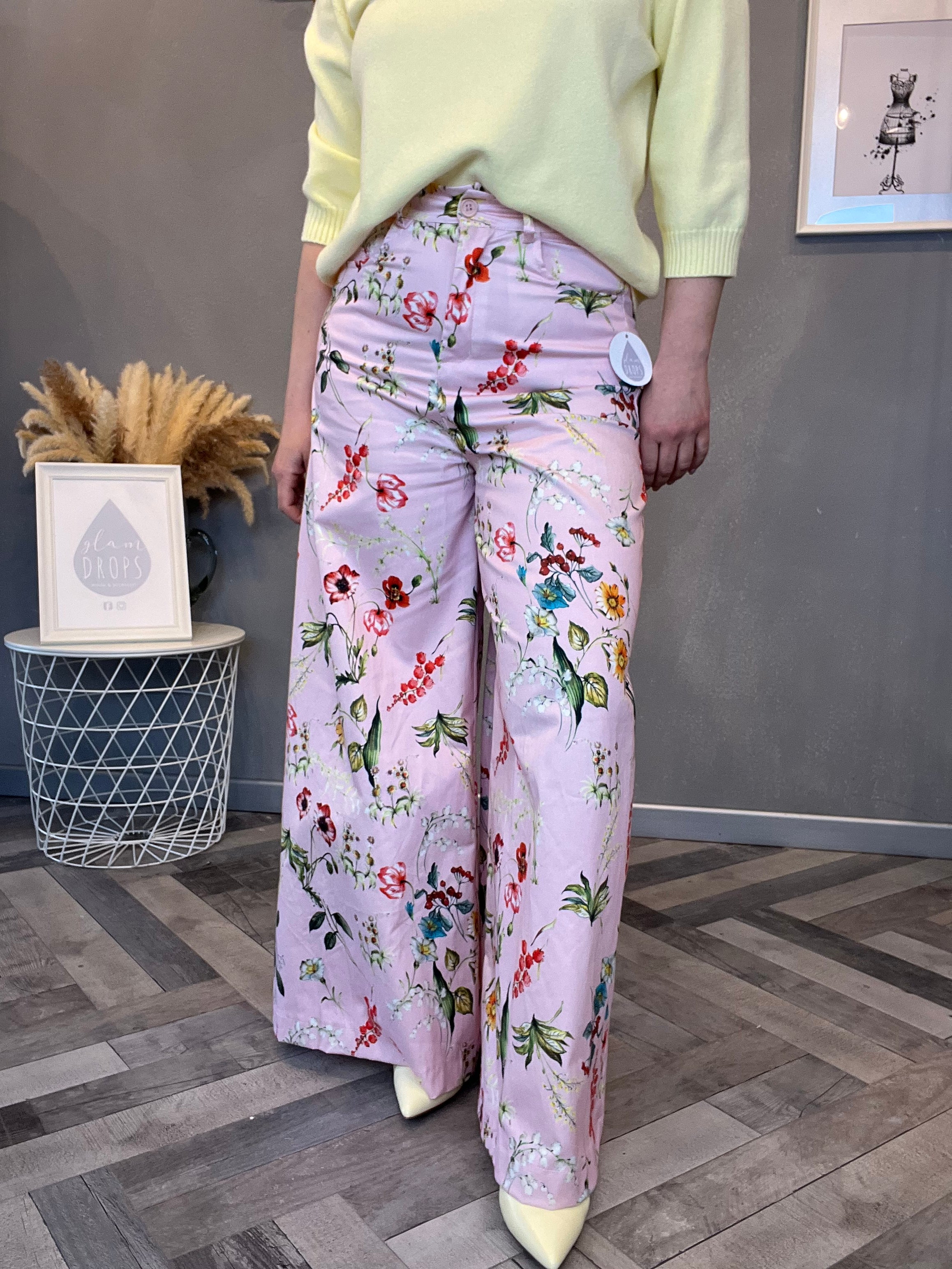Pantaloni palazzo Pink Bloom