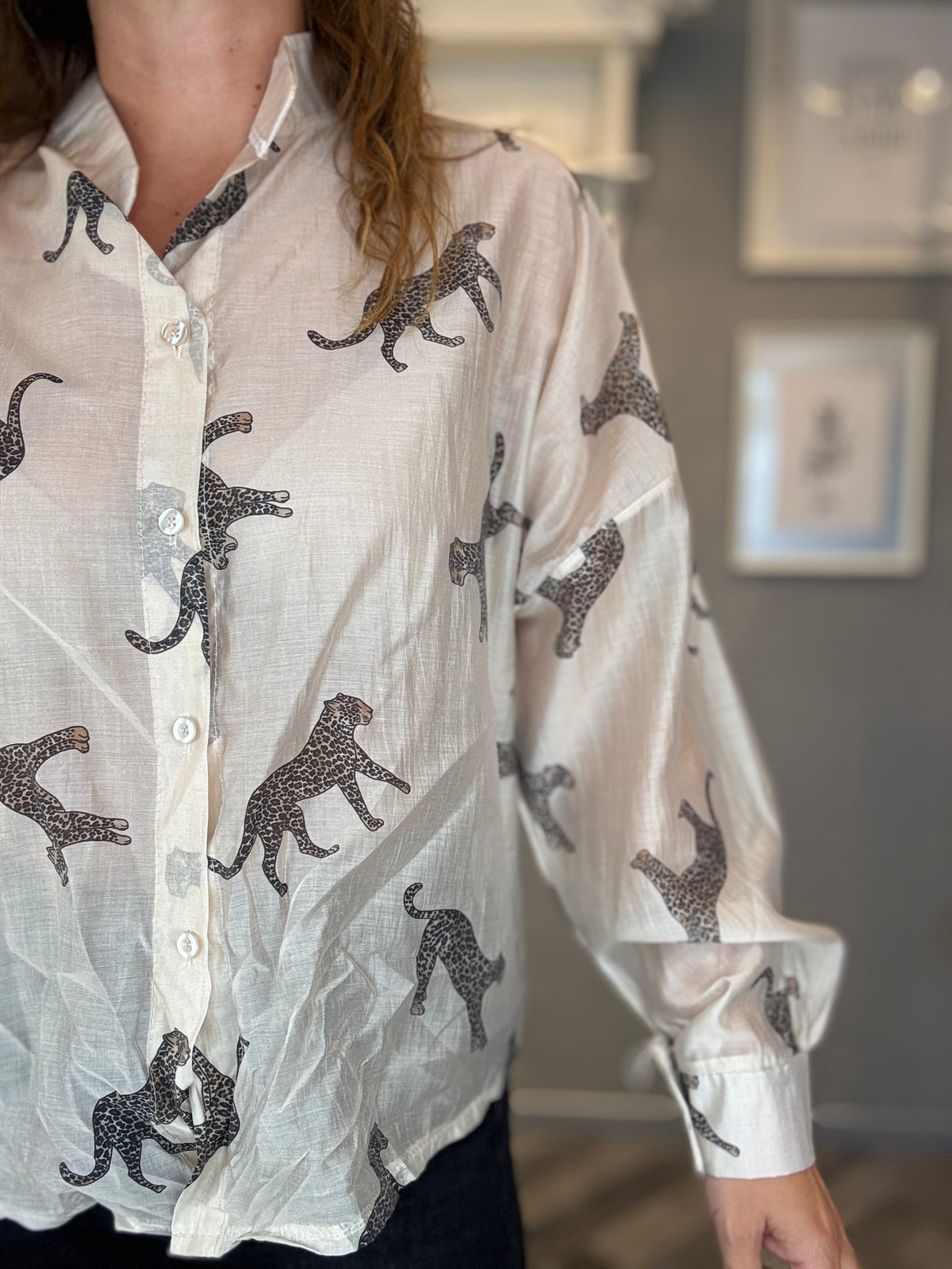 Camicia Wild Leopard panna