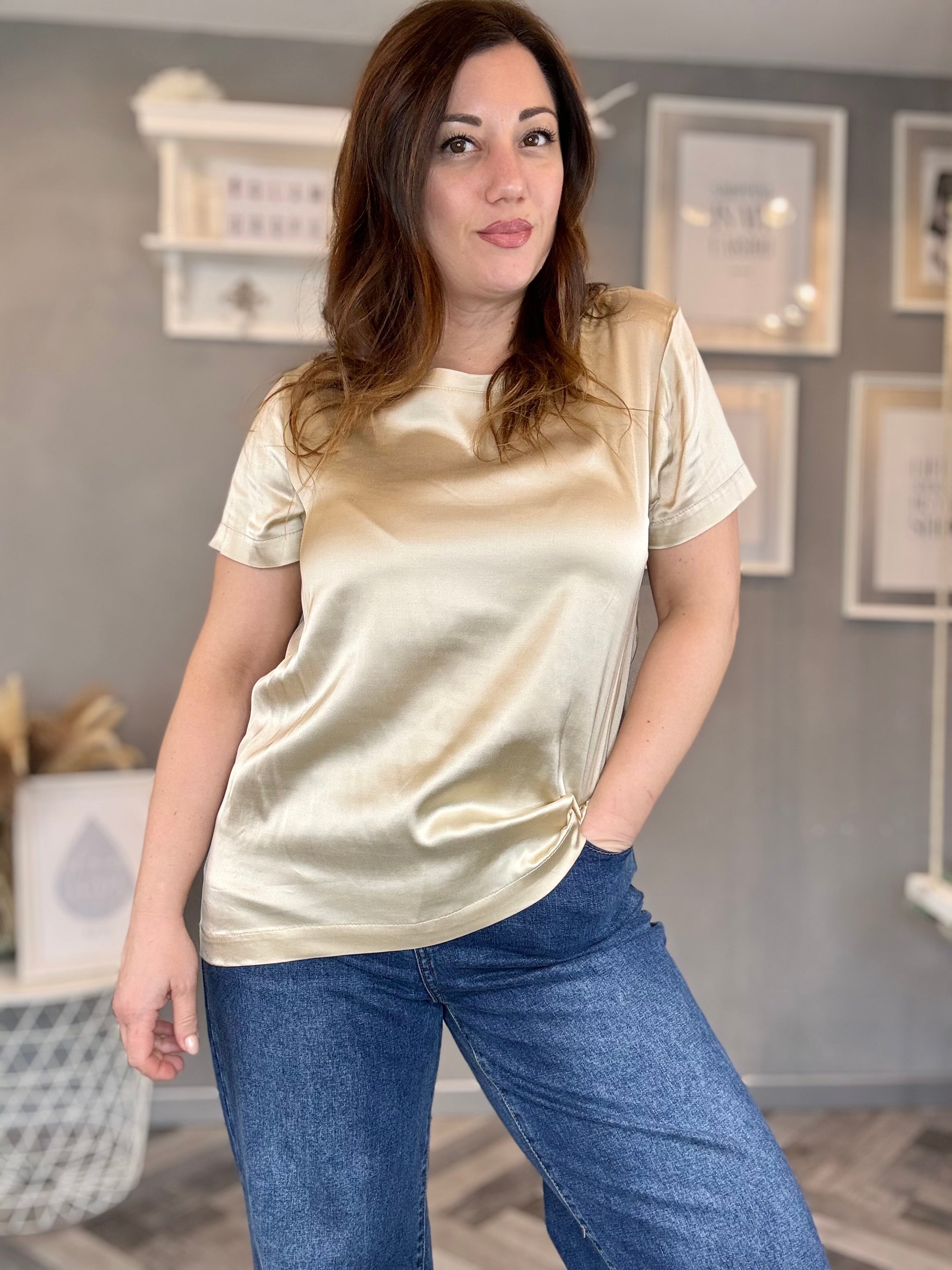 Blusa Vicky in raso di viscosa