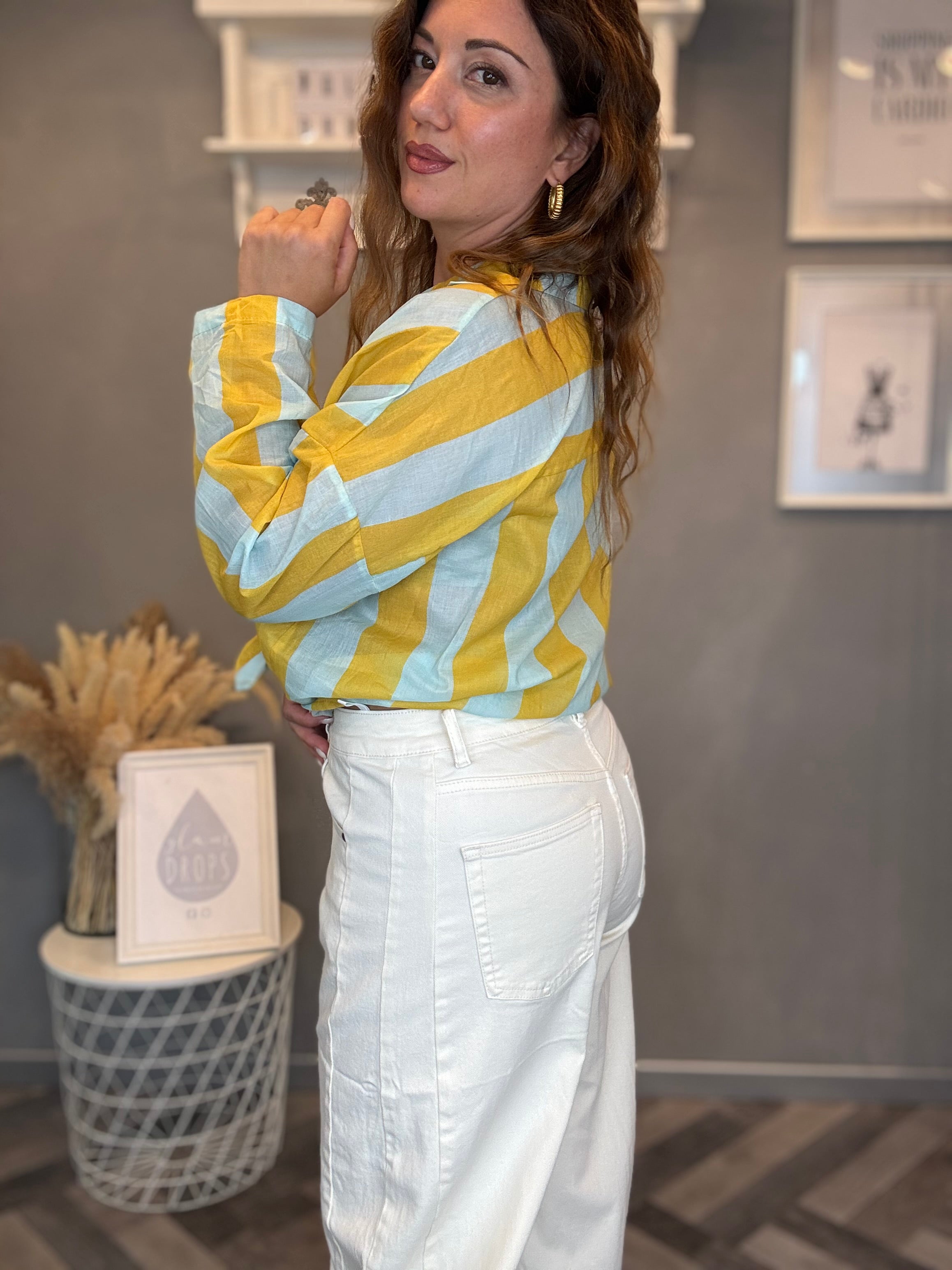 Jeans barrel soft panna