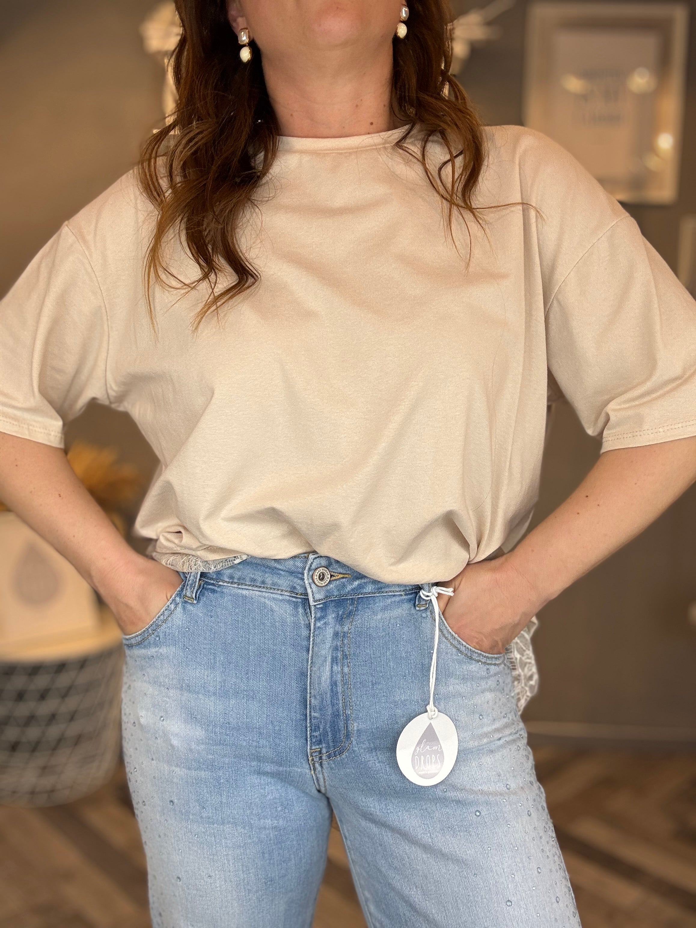 Jeans strass celeste