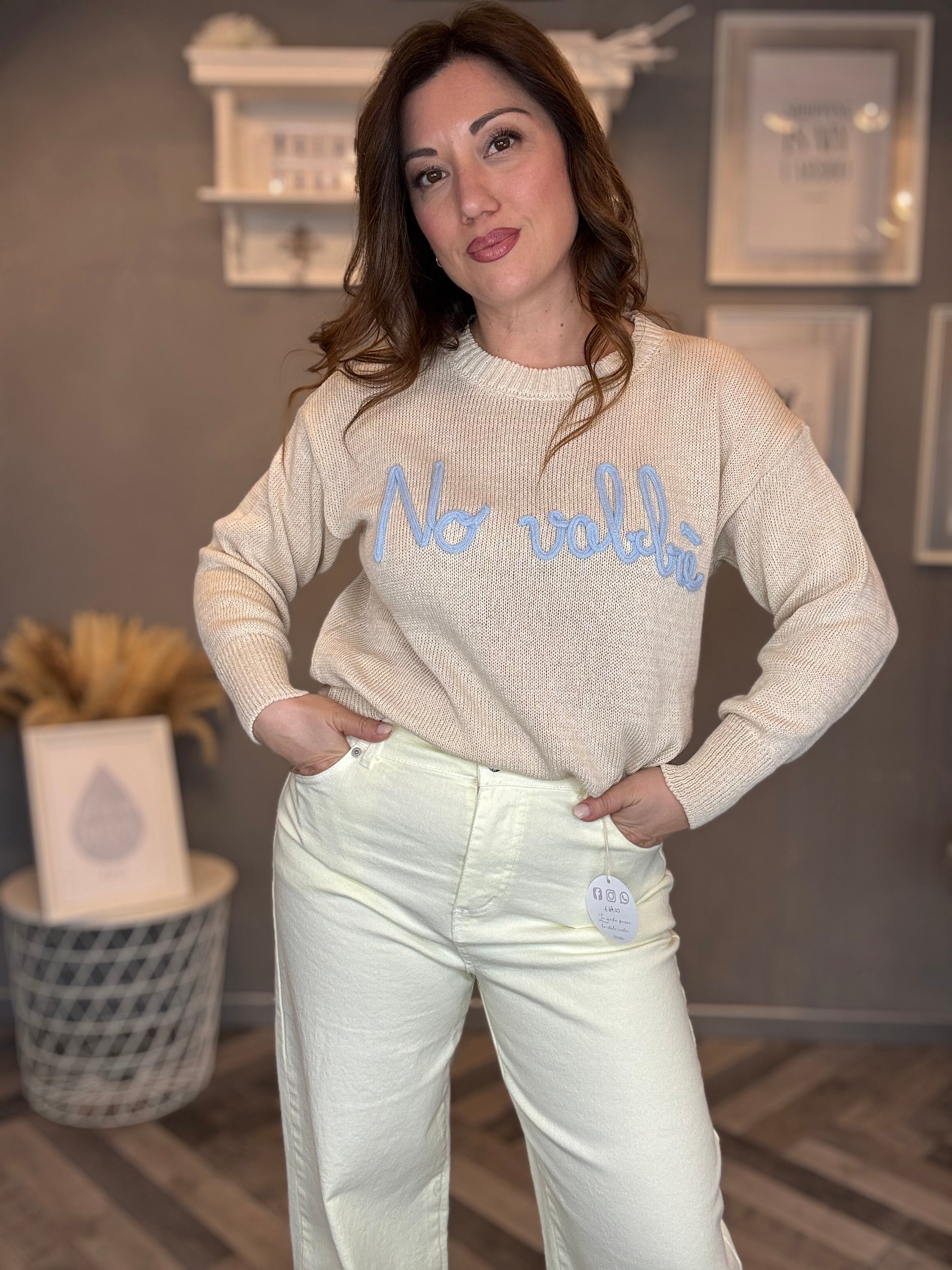 Maglioncino No vabbè beige