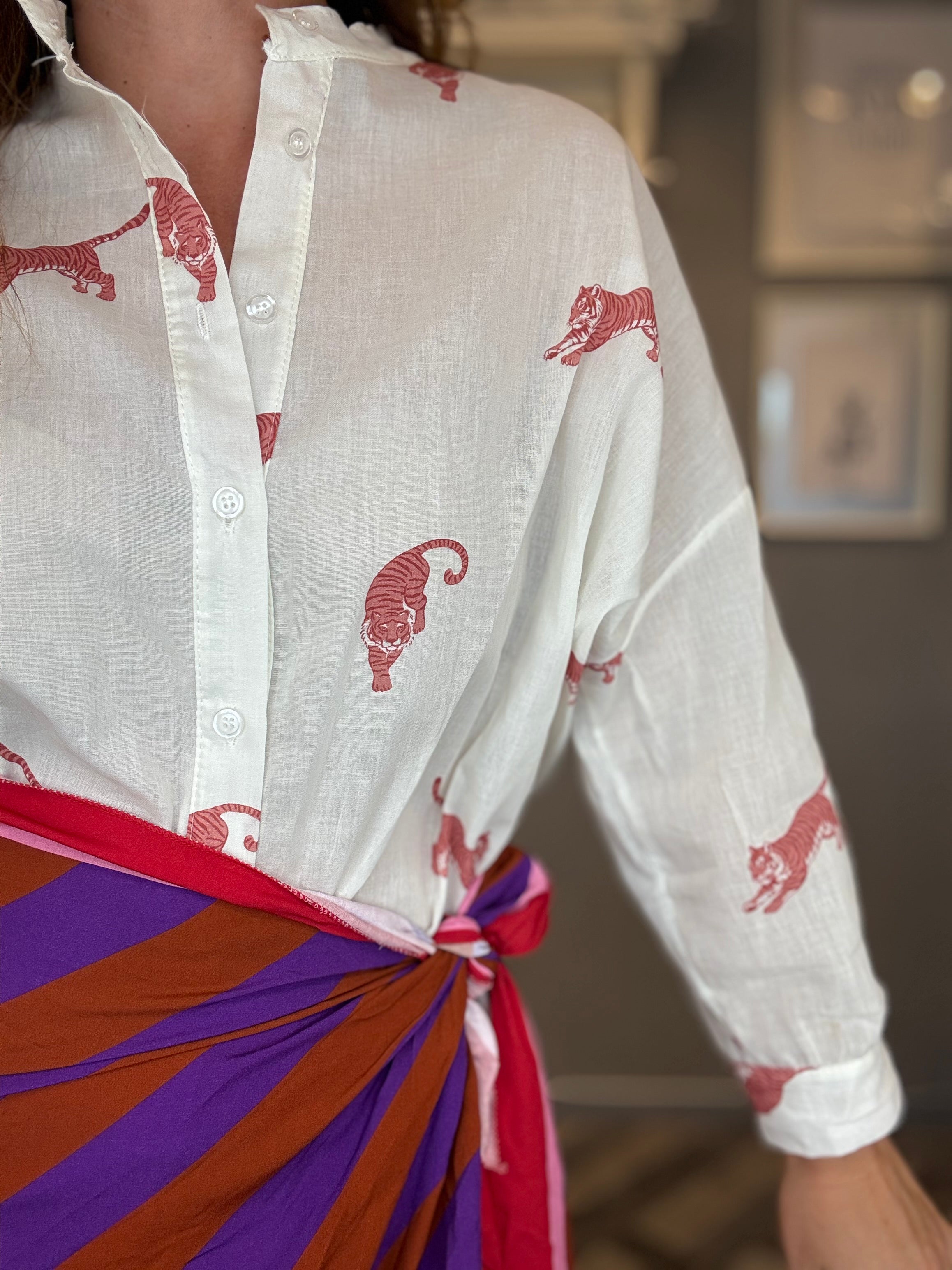Camicia Isla Bonita tigri rosa