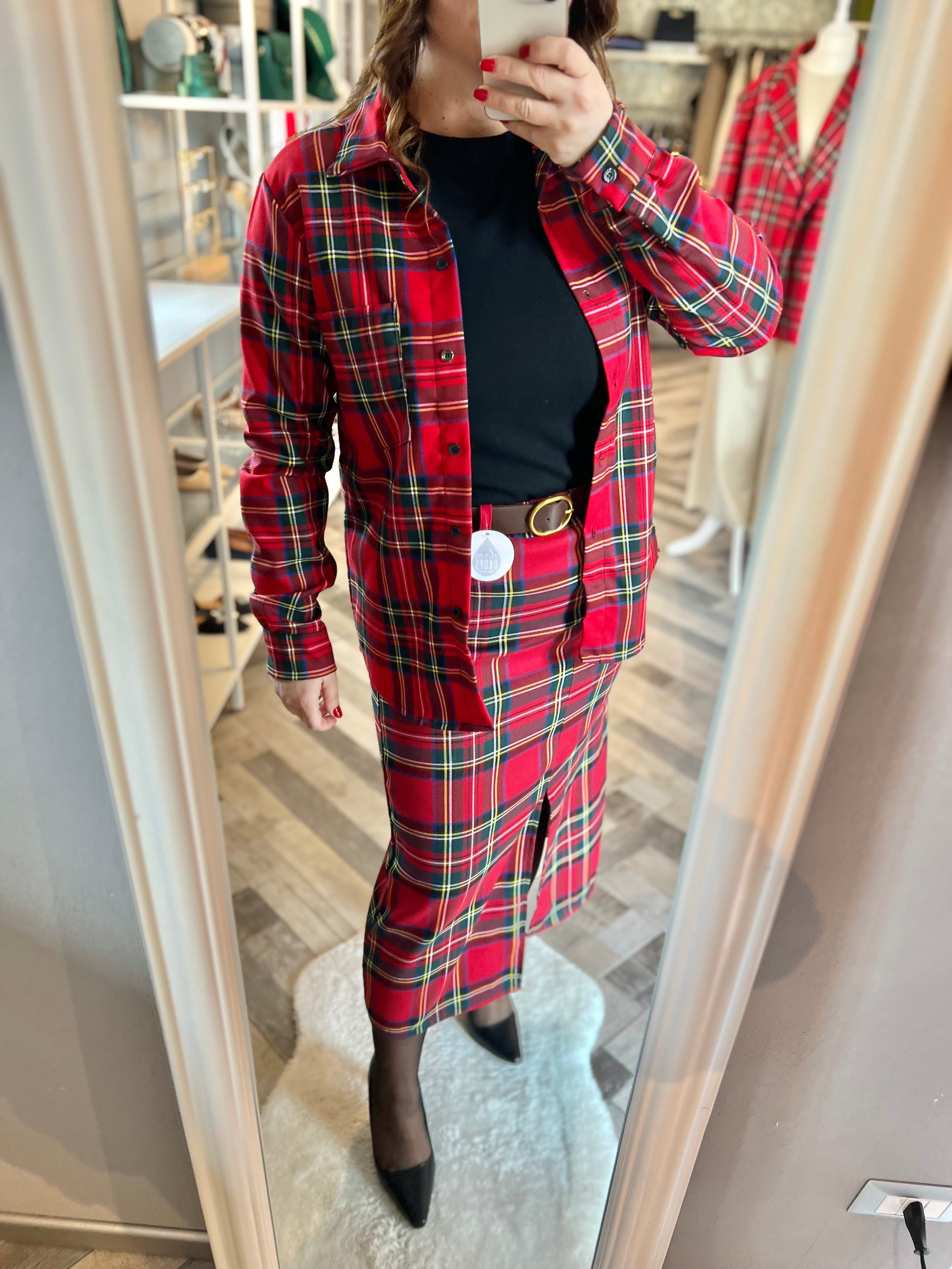 Camicia tartan scozzese rosso