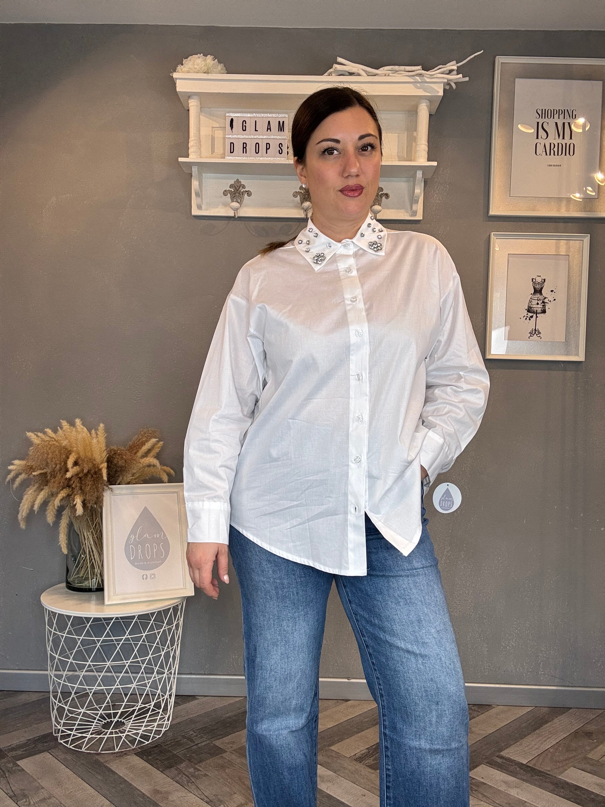Camicia collo gioiello
