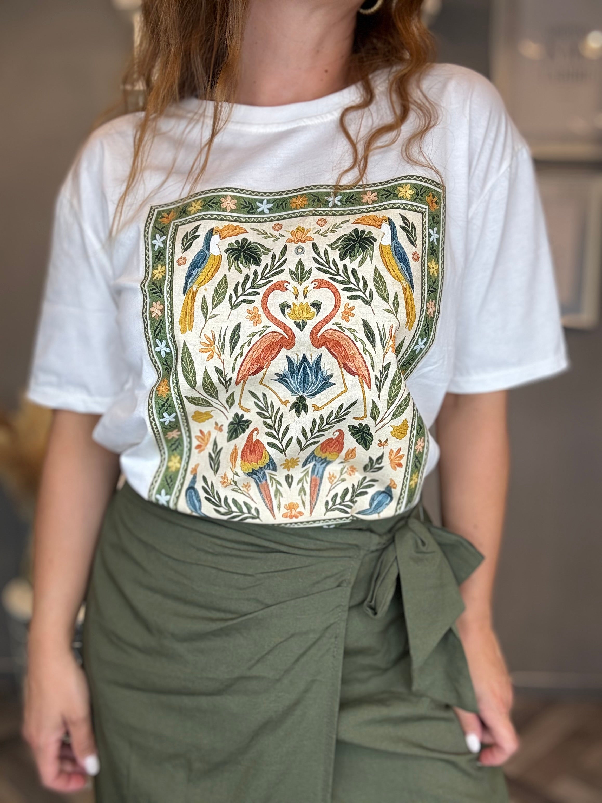 T-shirt Isla Bonita Fenicottero verde