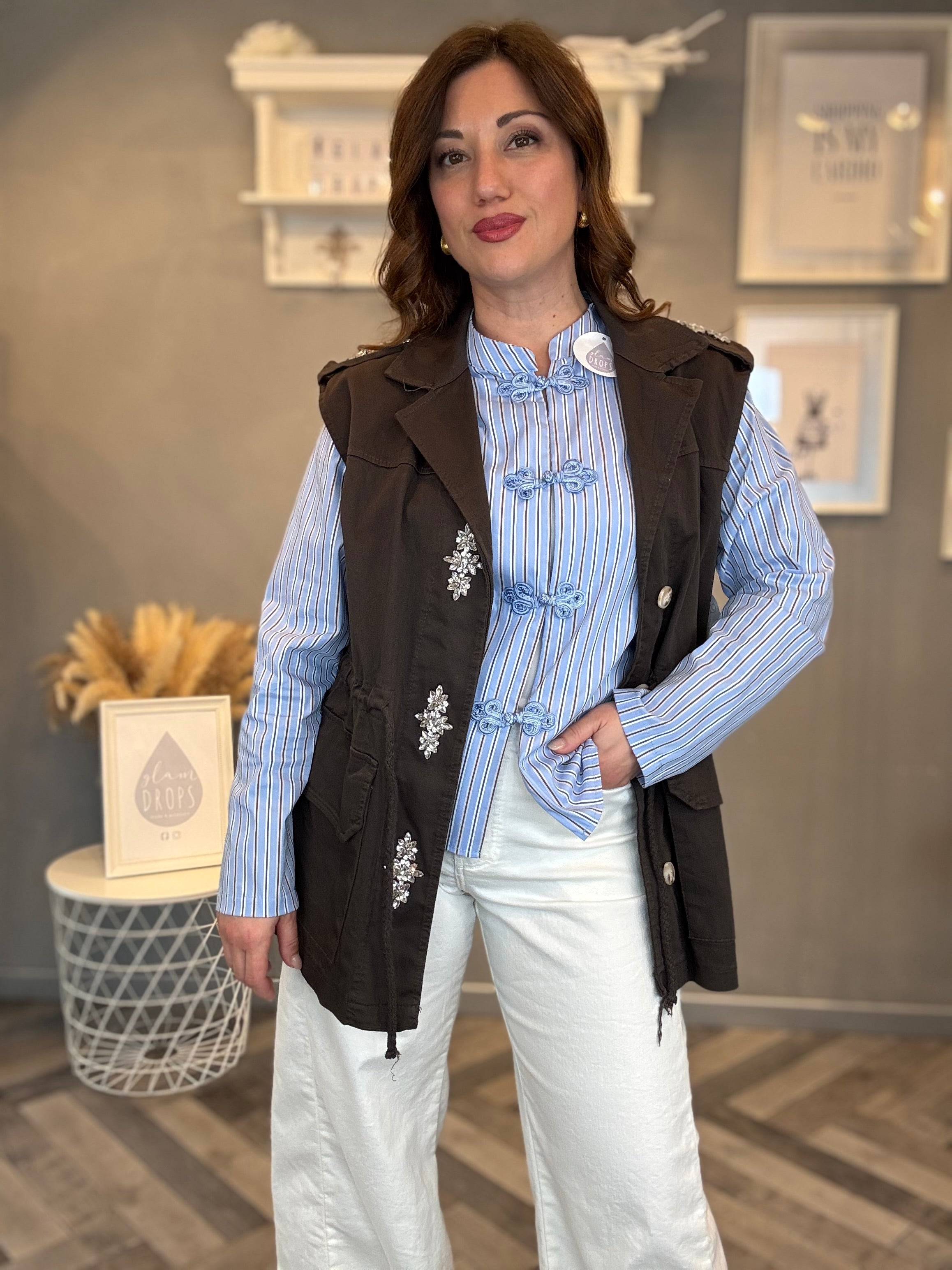 Gilet gioiello con cabochon moro