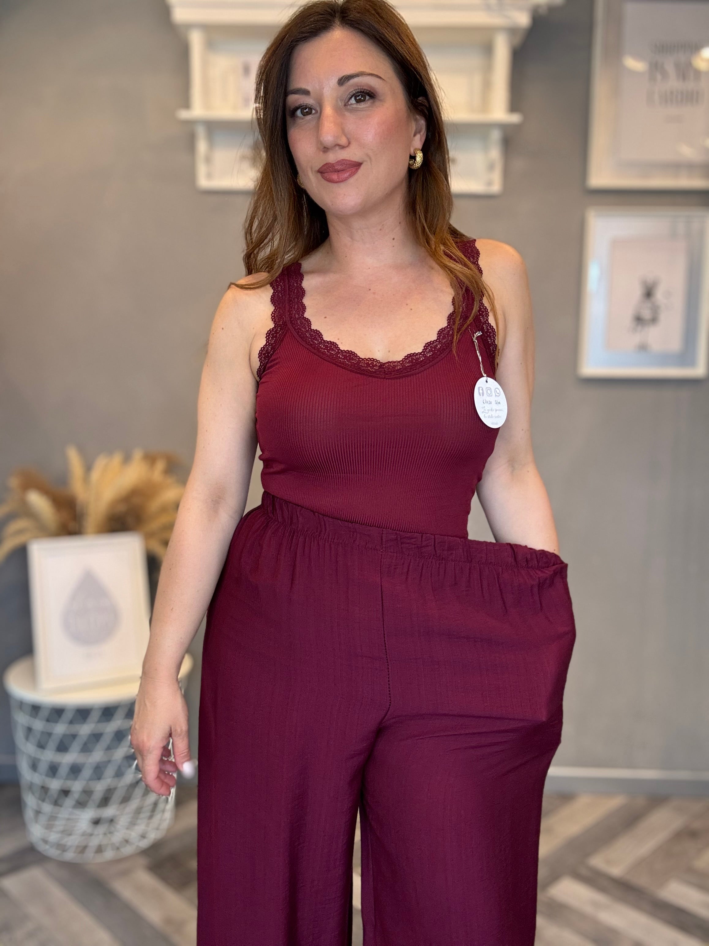 Pantalone Aurora borgogna