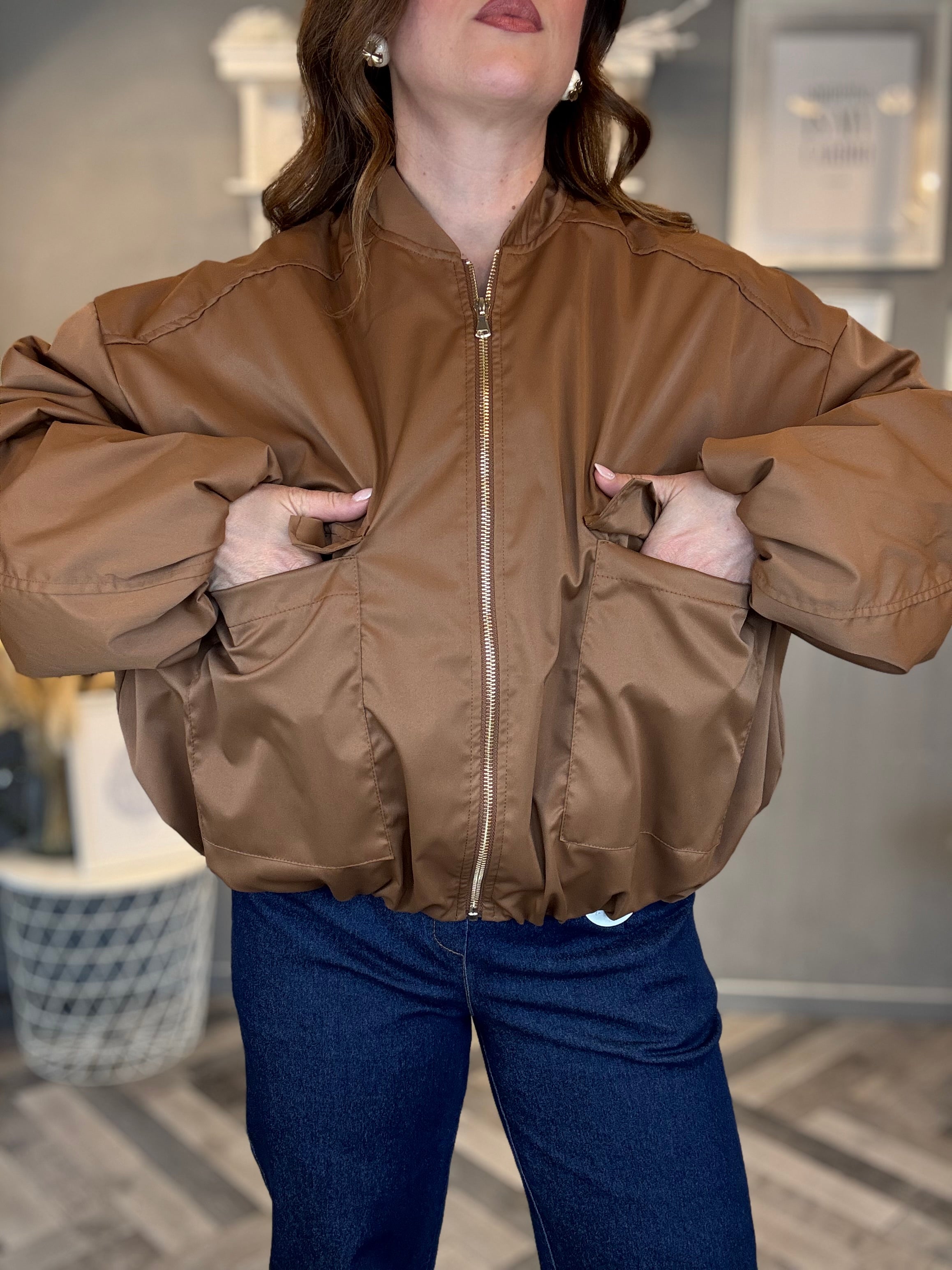 Bomber satin biscotto