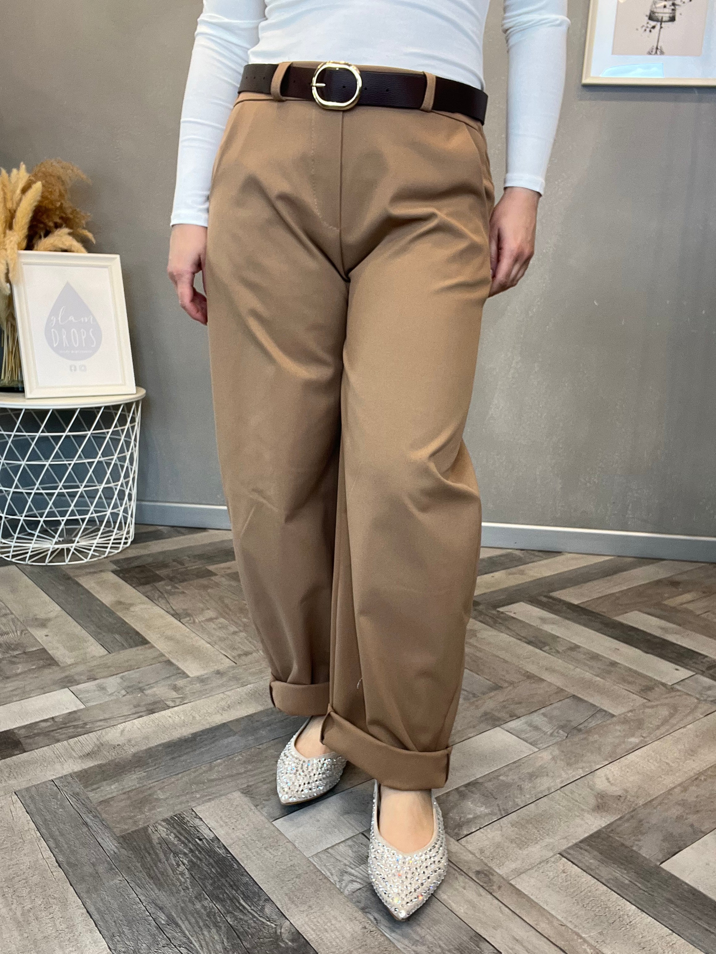 Pantalone biscotto strutturato