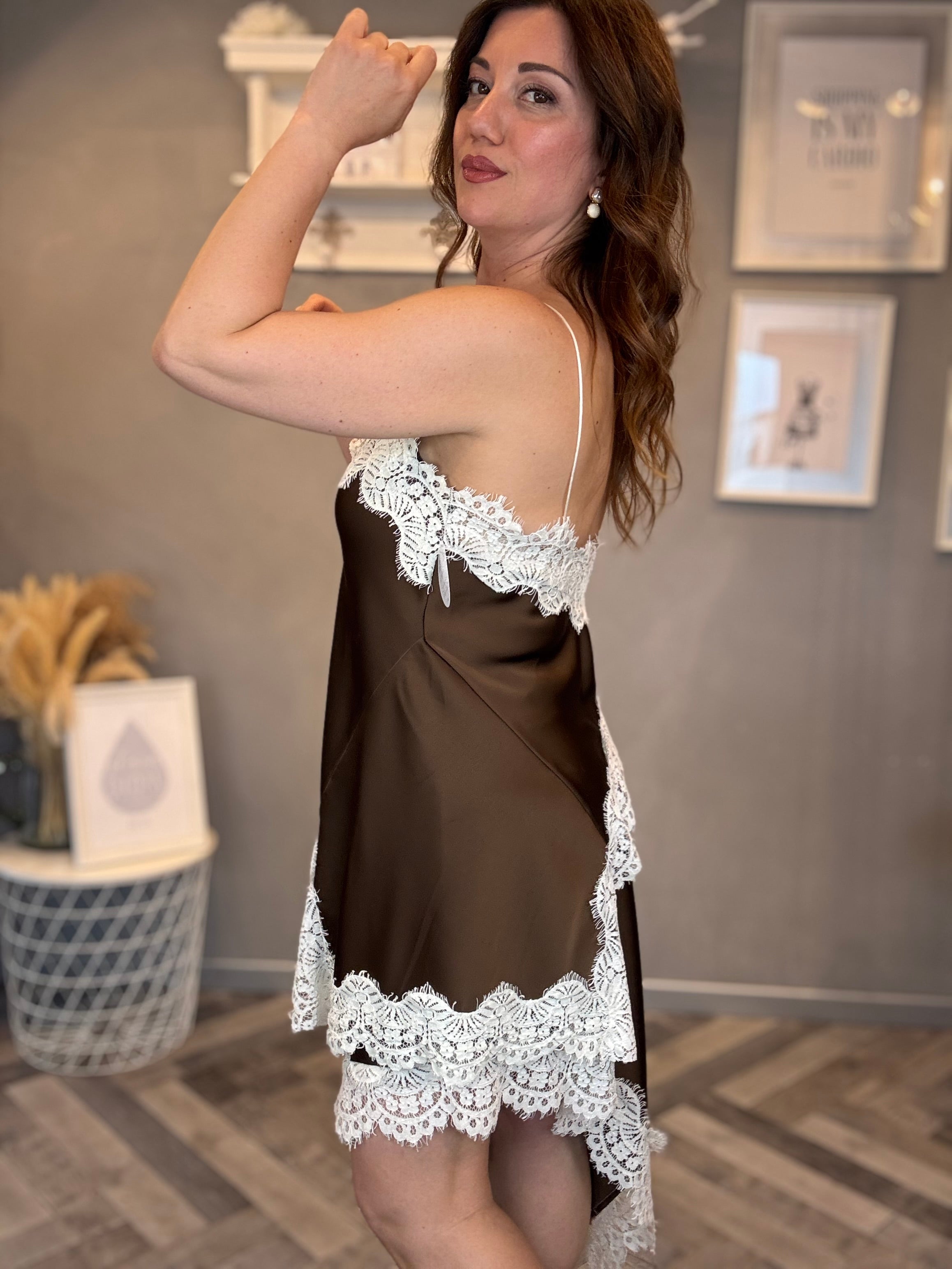 Top Soft lace cioccolato
