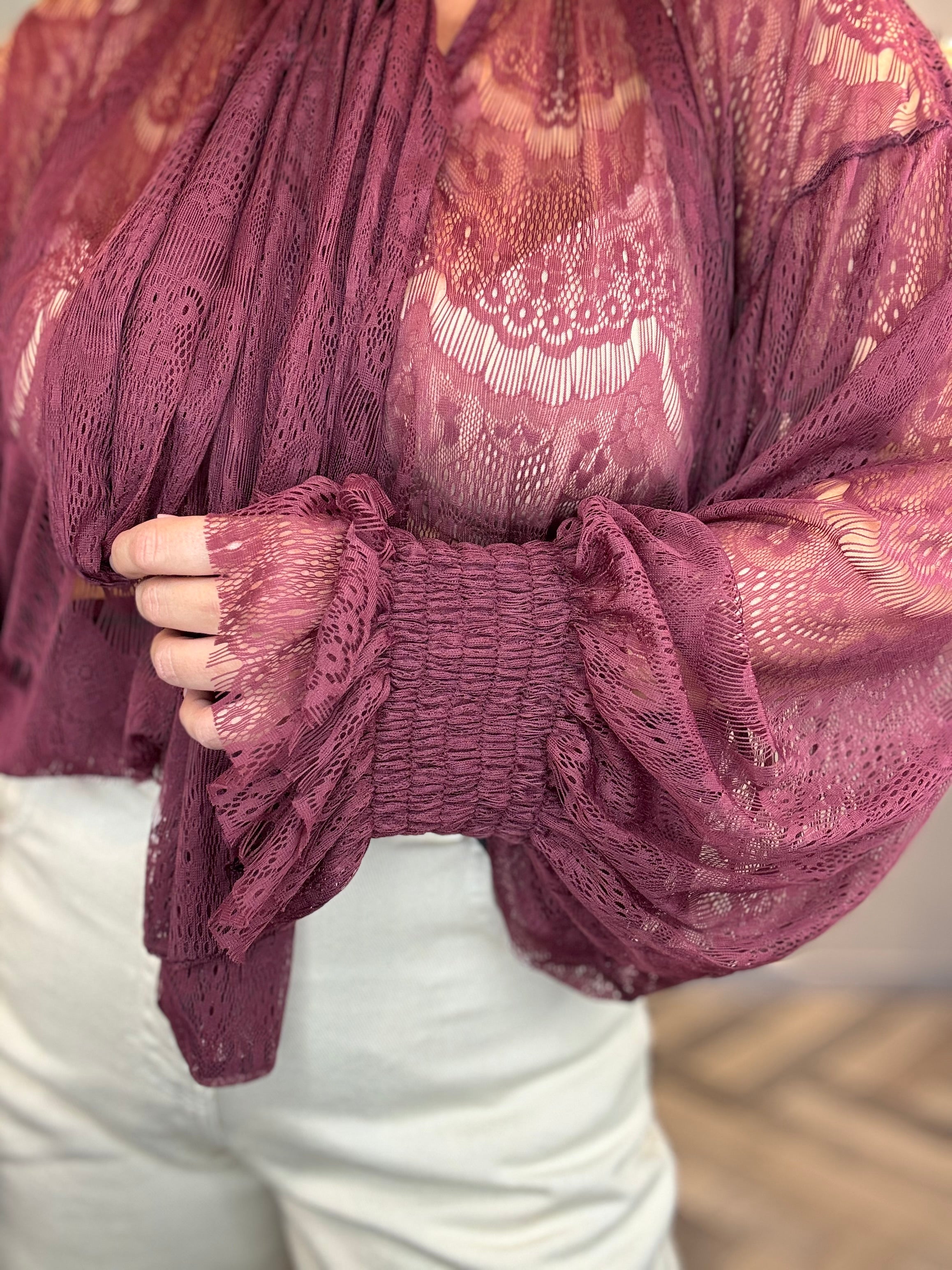 Lumina blusa pizzo bordeaux