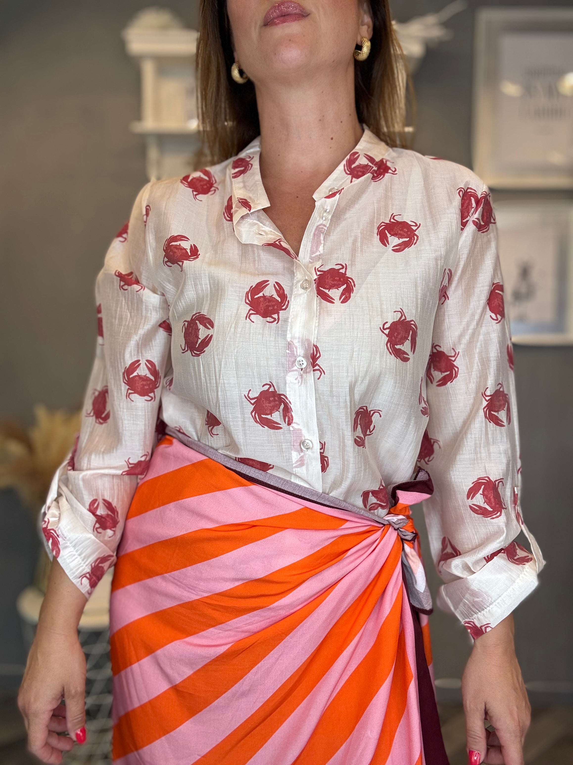 Camicia Isla Bonita roll-up granchio