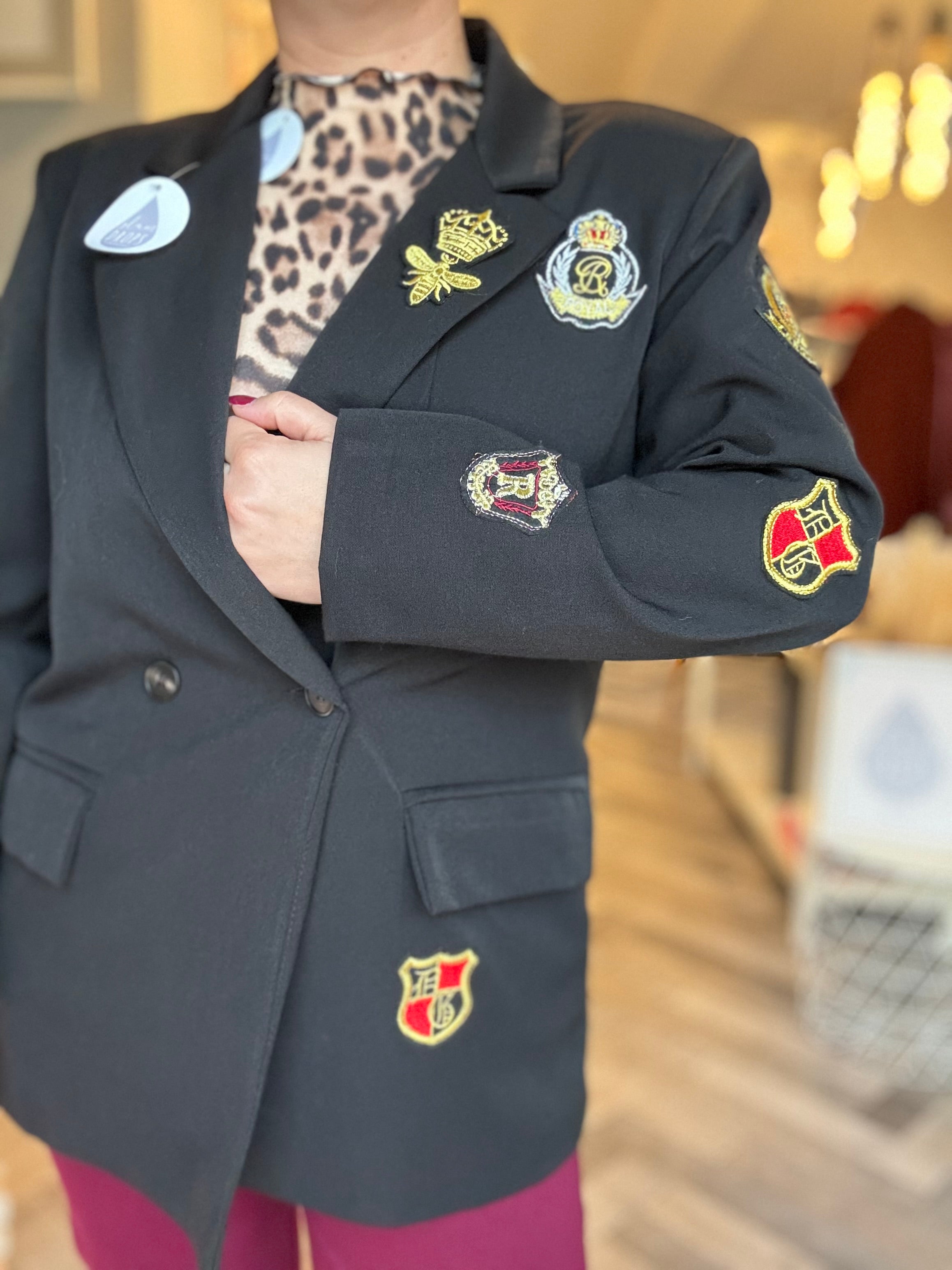 Blazer nero patch stemmi