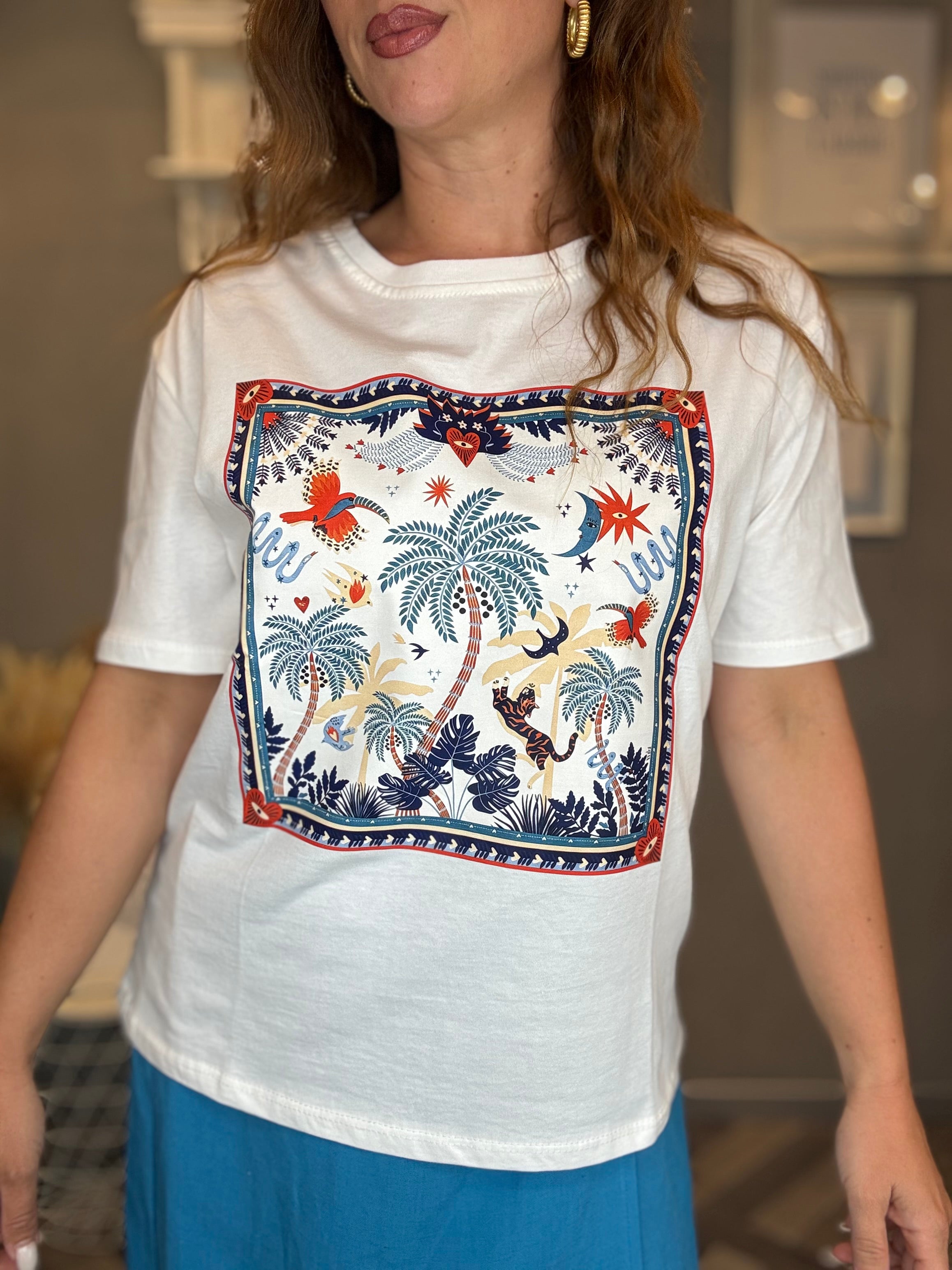 T-shirt Isla Bonita Jungle turchese