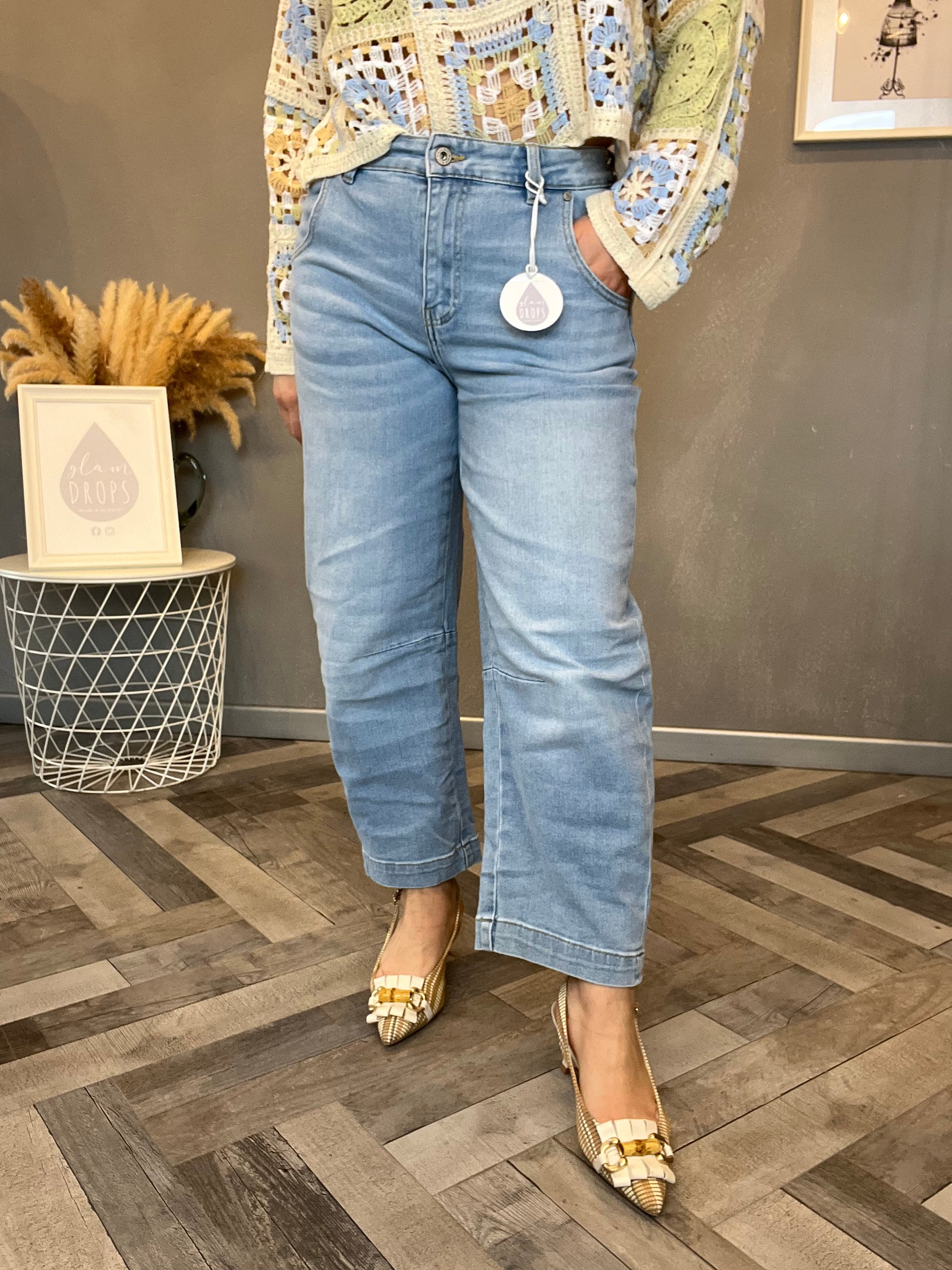 Jeans barrel cropped