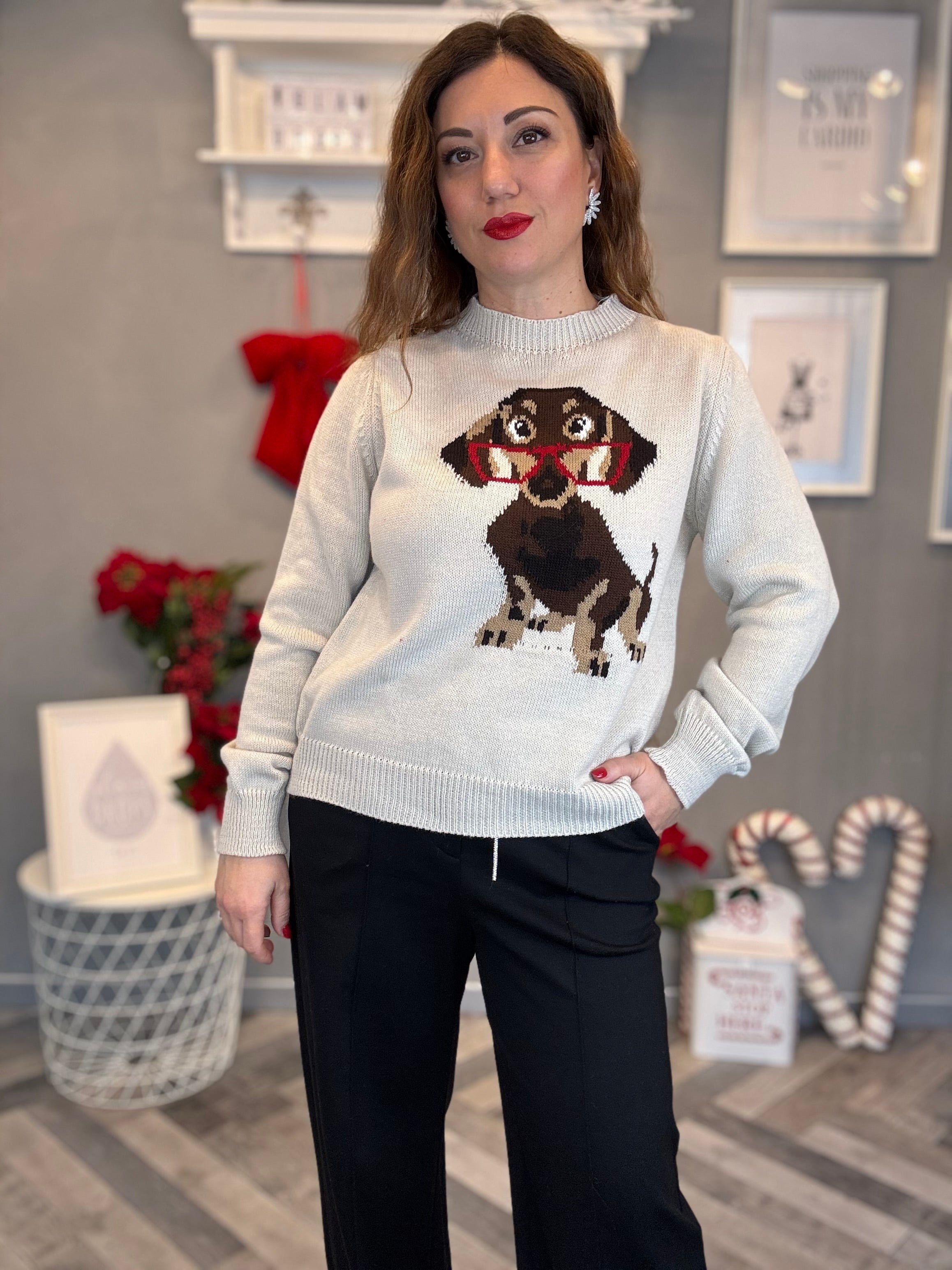 Maglioncino bassotto panna