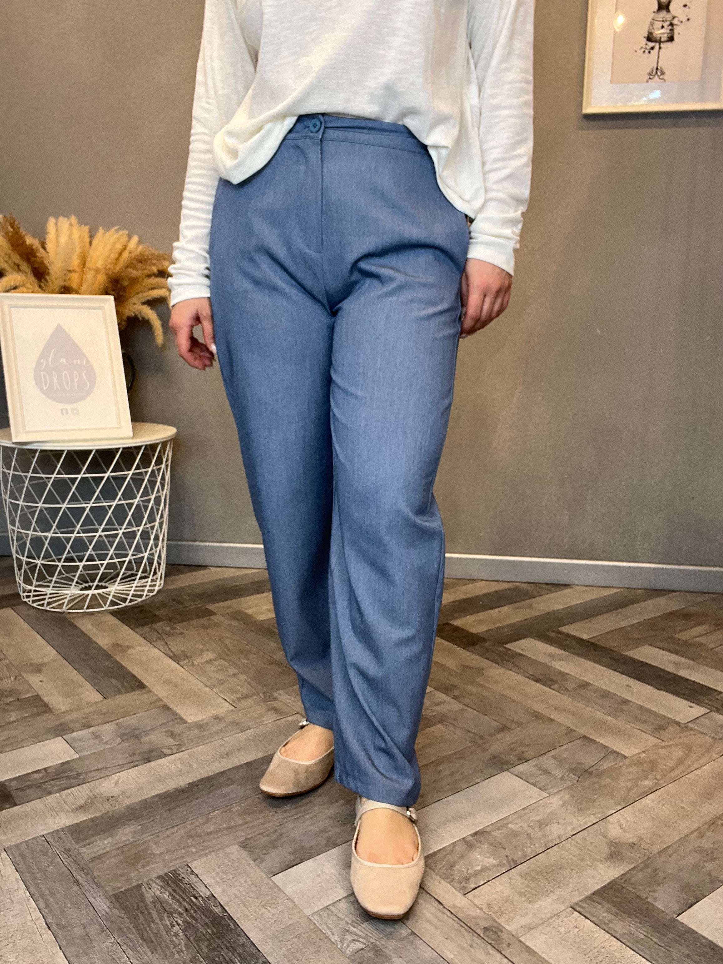 Pantalone gamba dritta denim chic