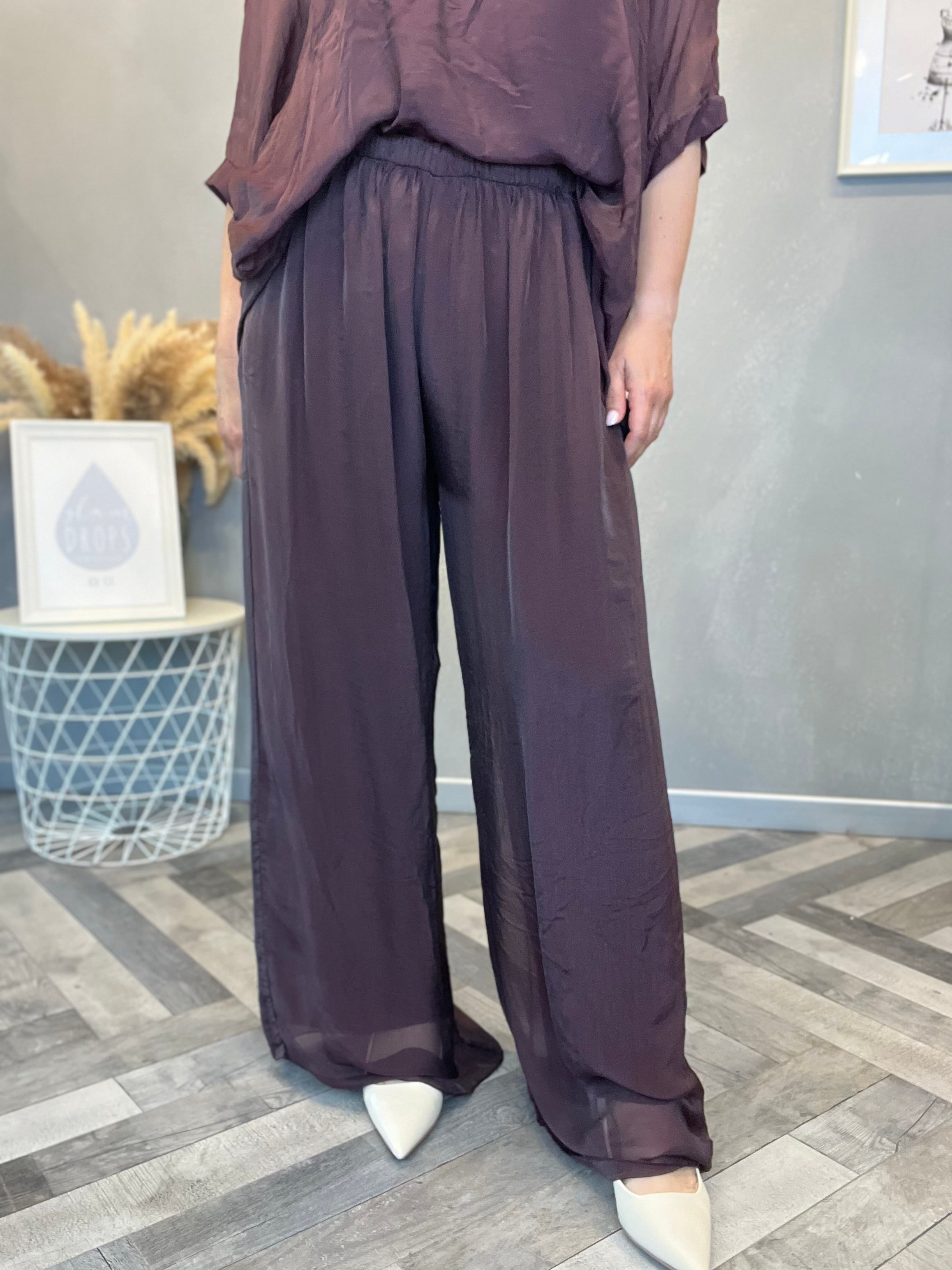 Coordinato satin vinaccia