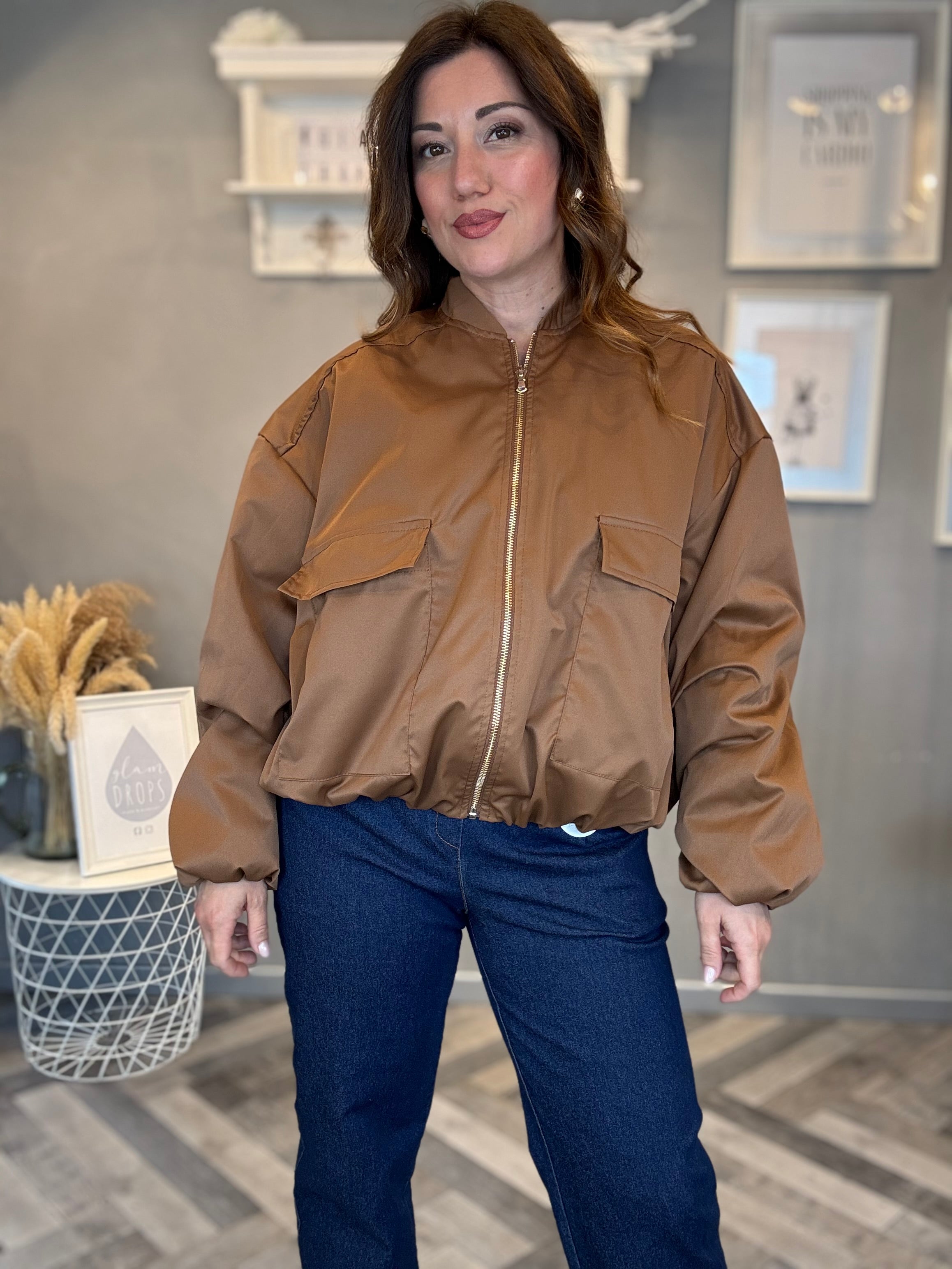 Bomber satin biscotto