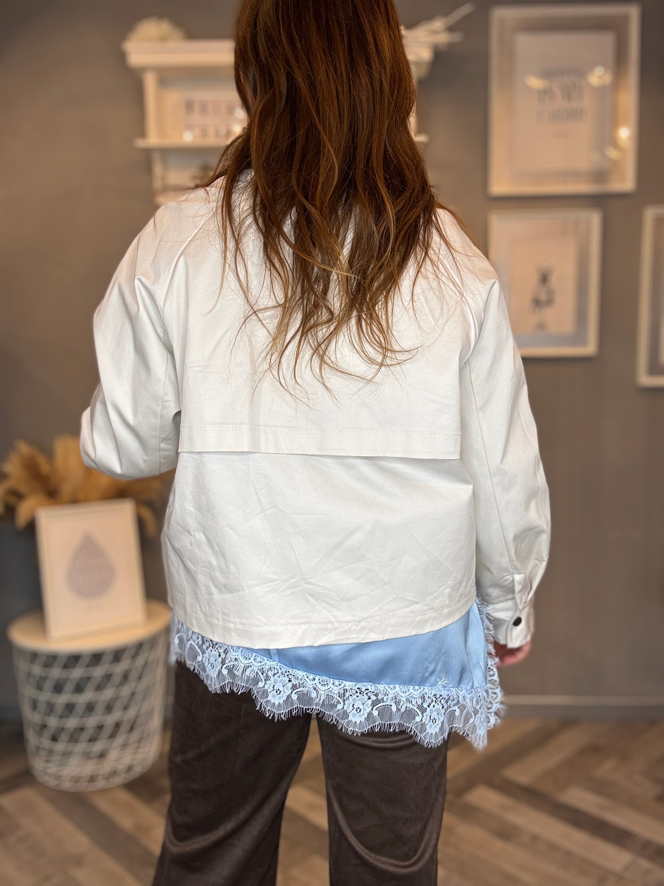 Bomber sabbia con colletto eco suede moro