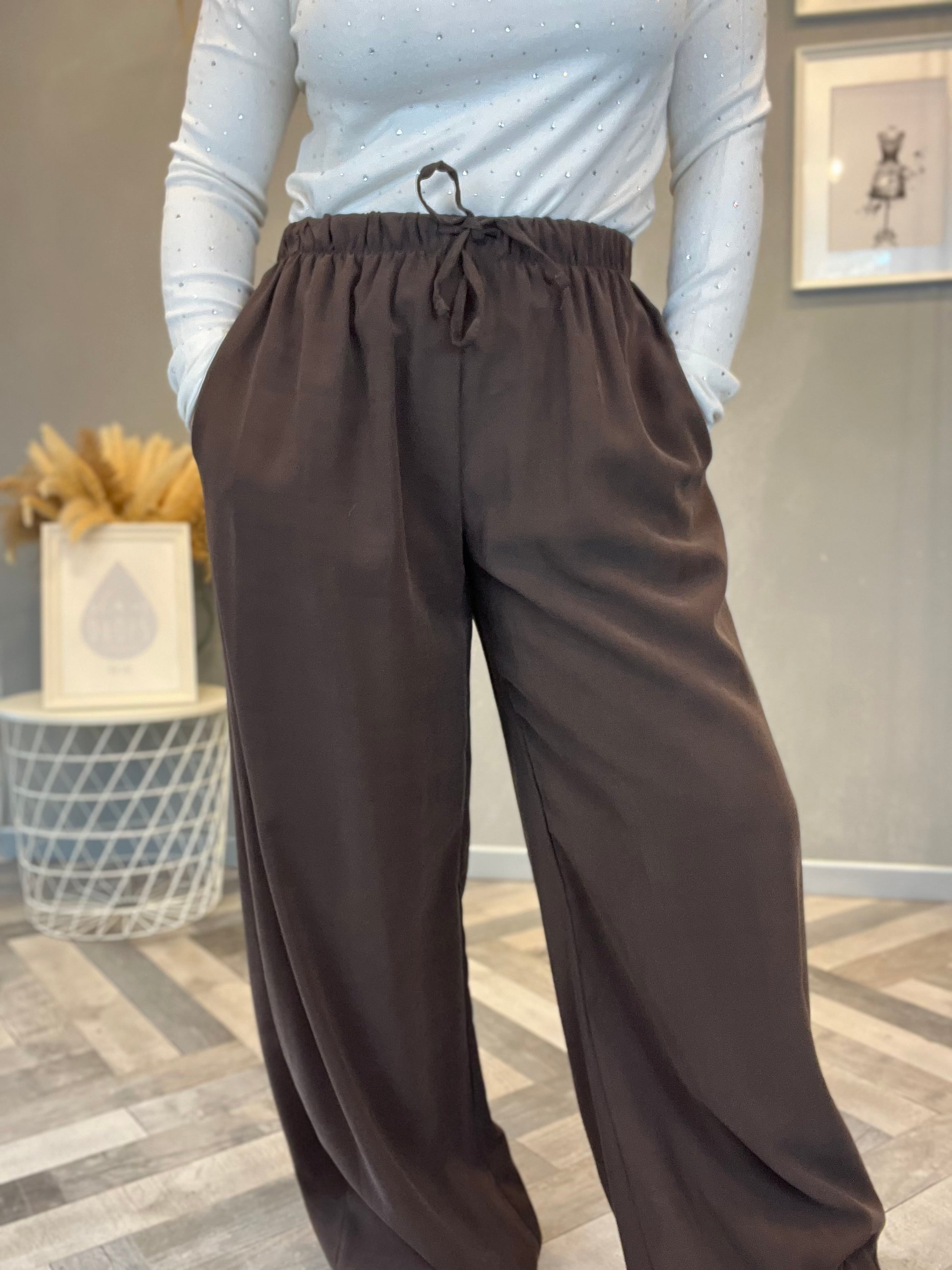 Pantalone fluido cioccolato
