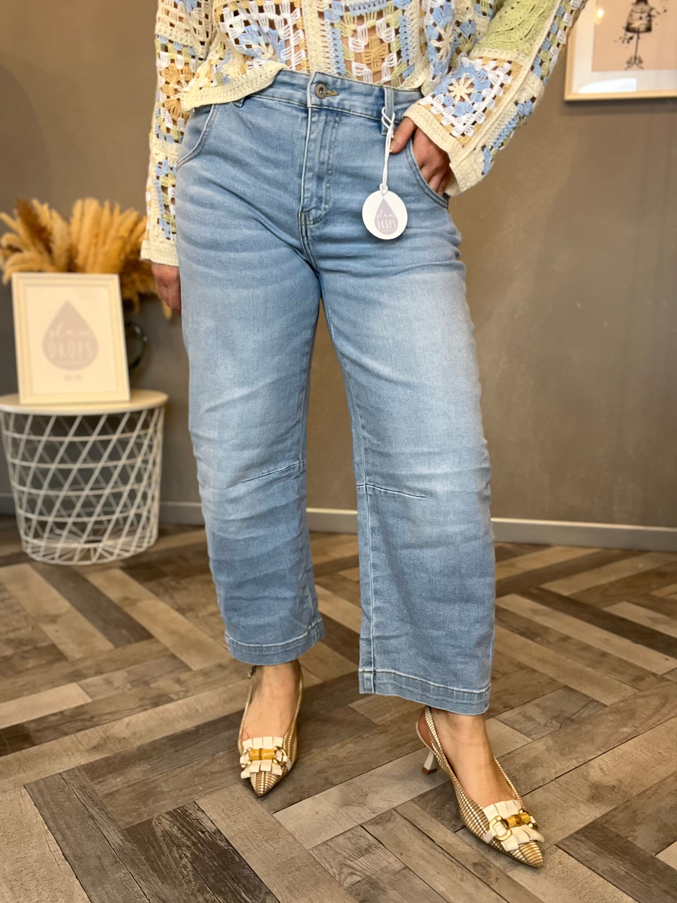 Jeans barrel cropped
