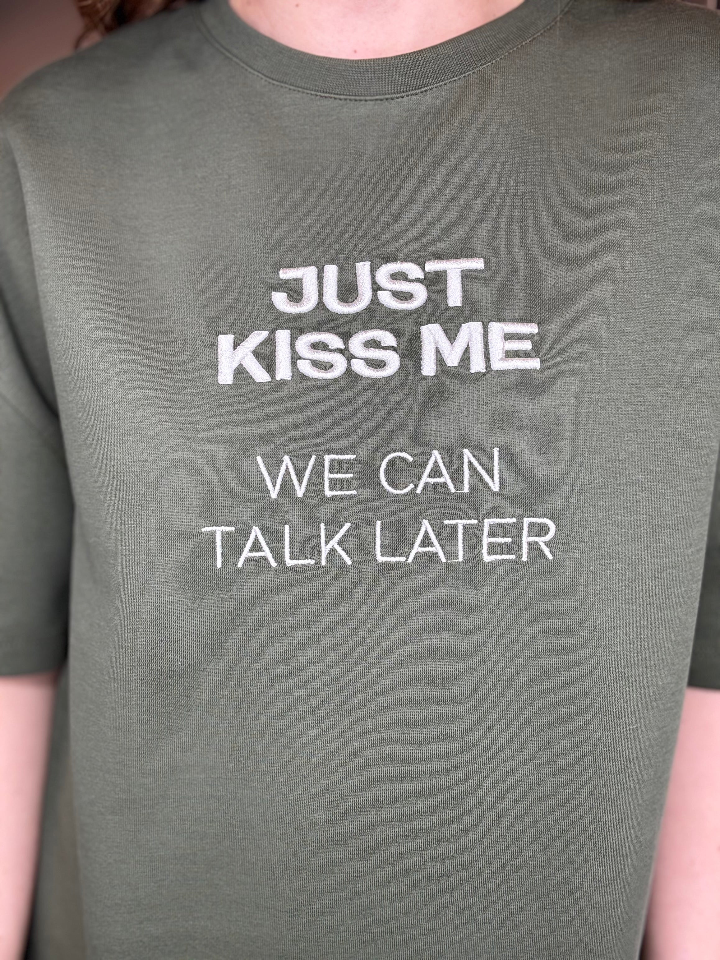 Lumina t-shirt Just kiss me verde militare