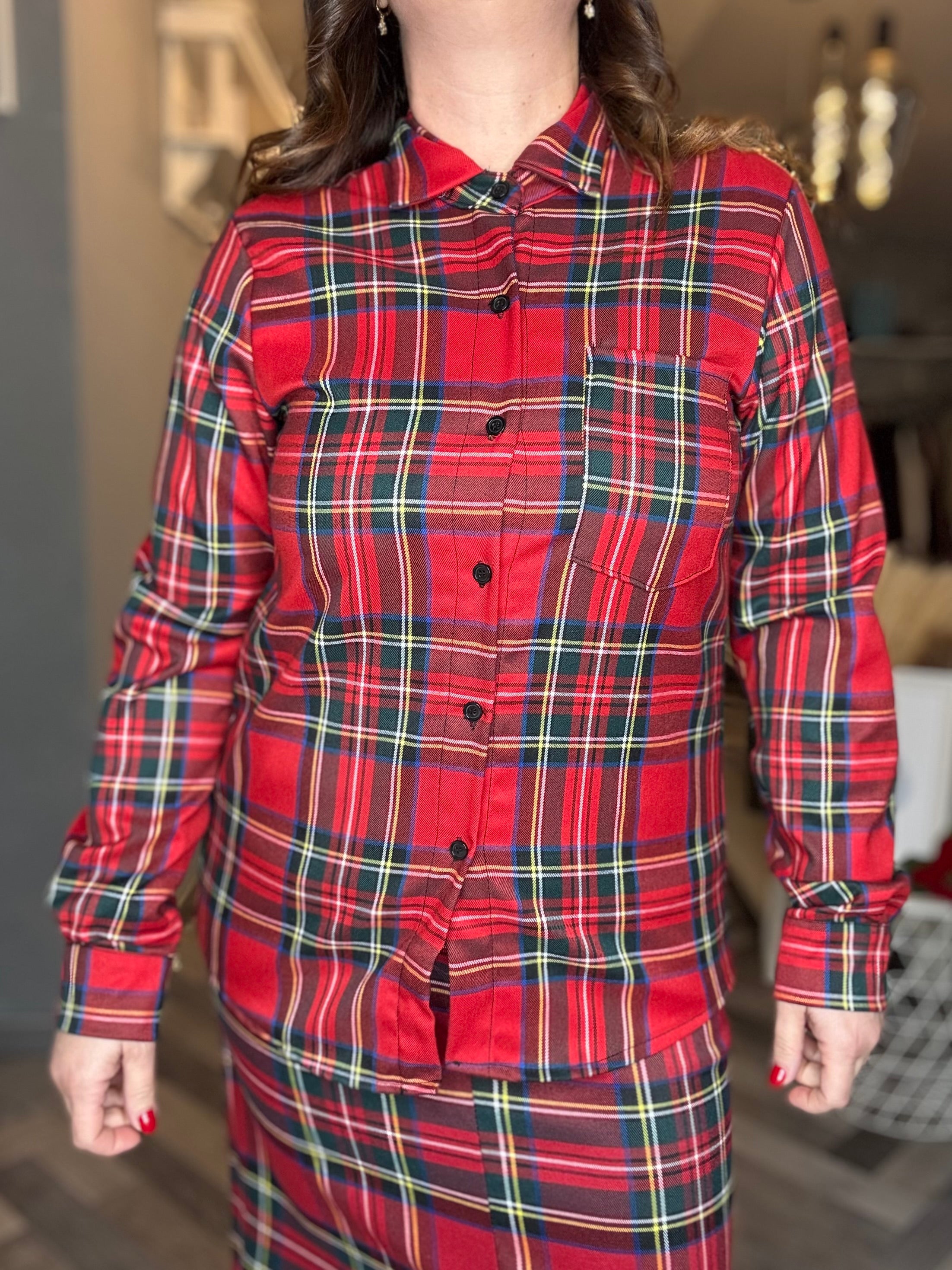 Camicia tartan scozzese rosso
