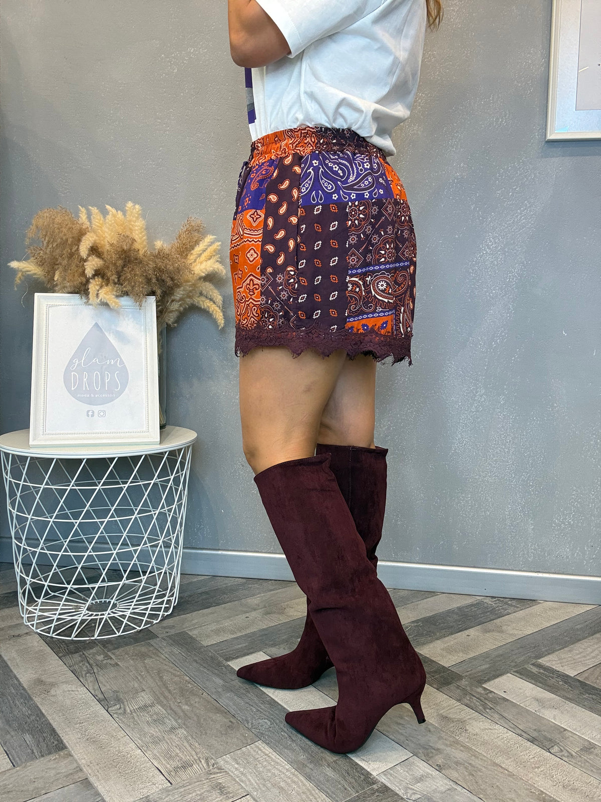 Lumina shorts bandana bordeaux