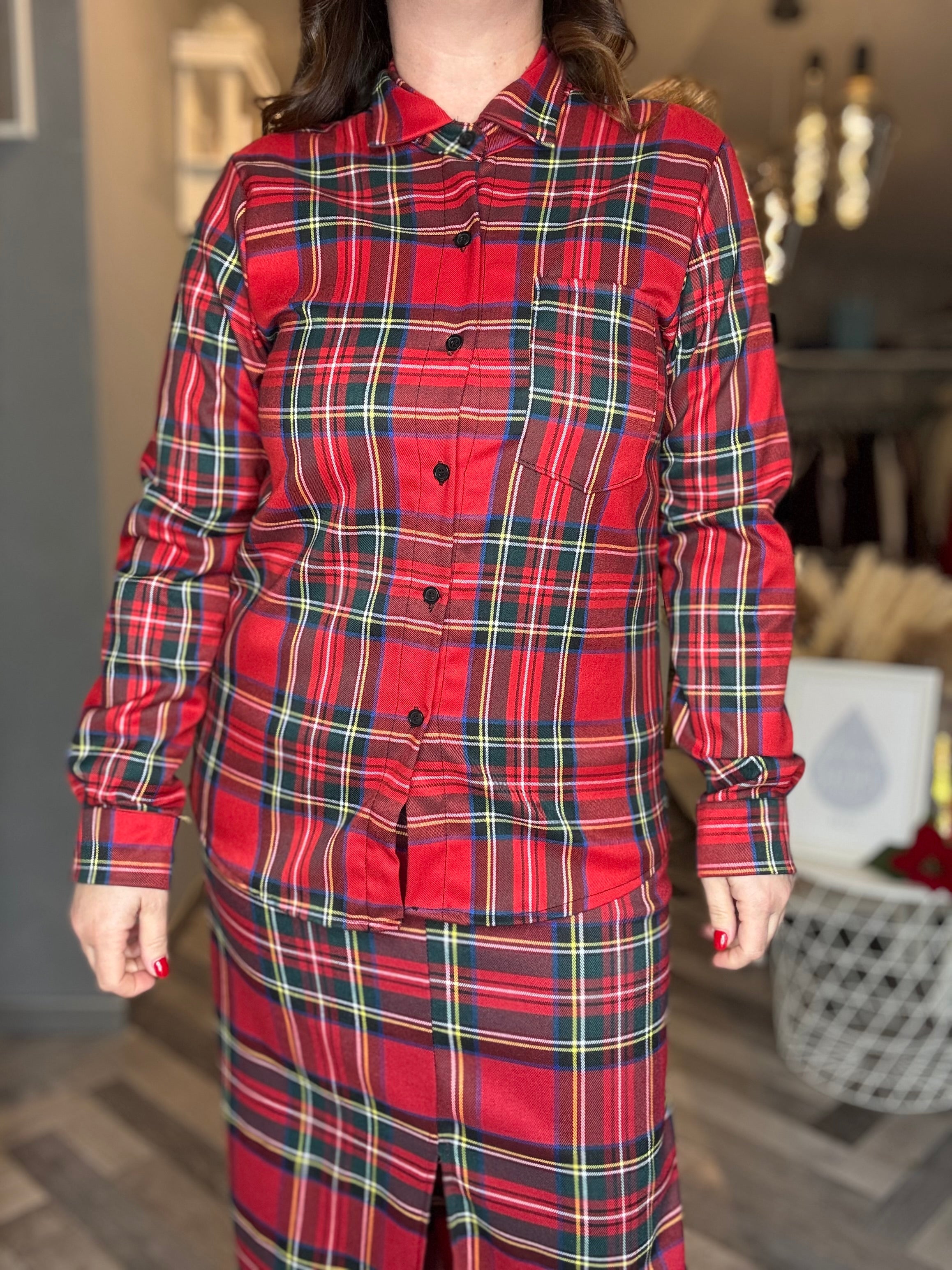 Camicia tartan scozzese rosso